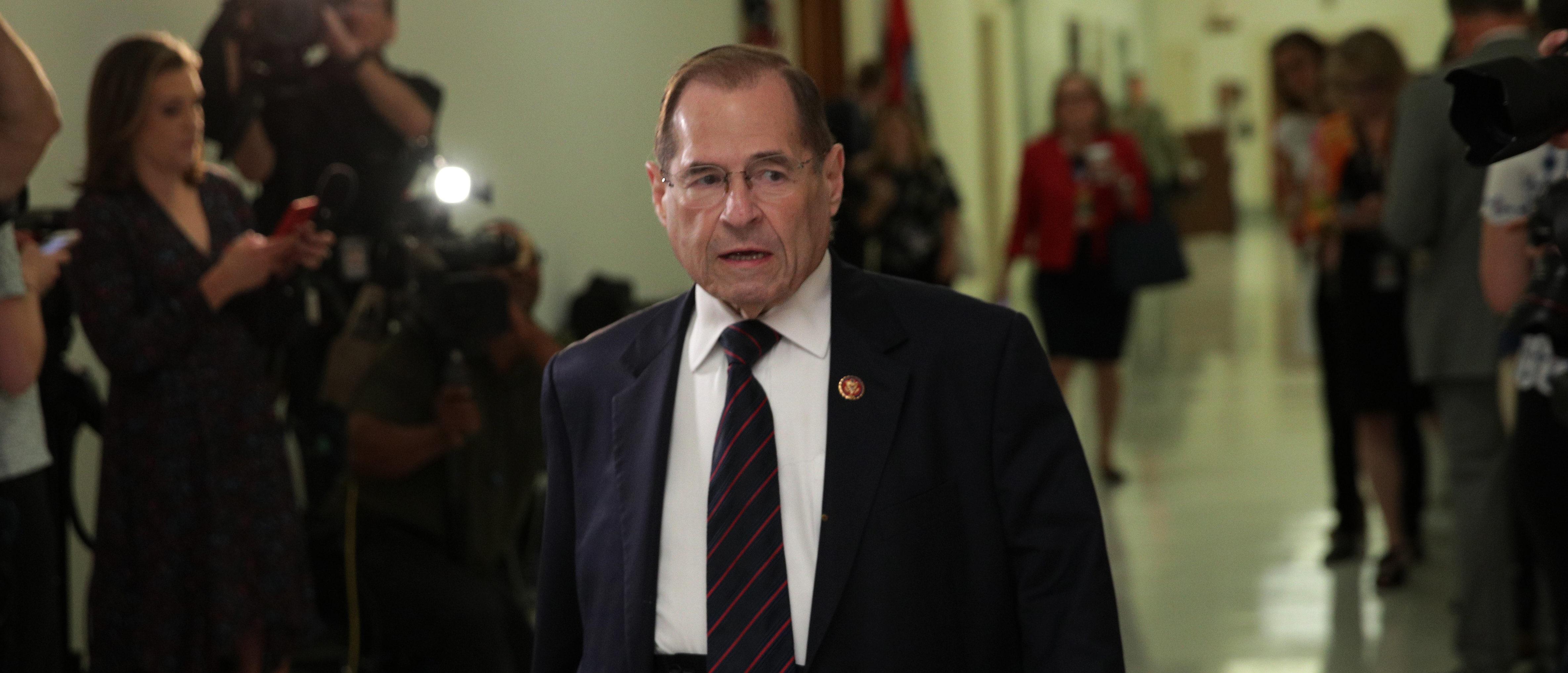 Rep. Jerry Nadler arrives ahead of former White House communications director Hope Hicks being interviewed behind closed door with the House Judiciary Committee on June 19, 2019 (Alex Wong/Getty Images)