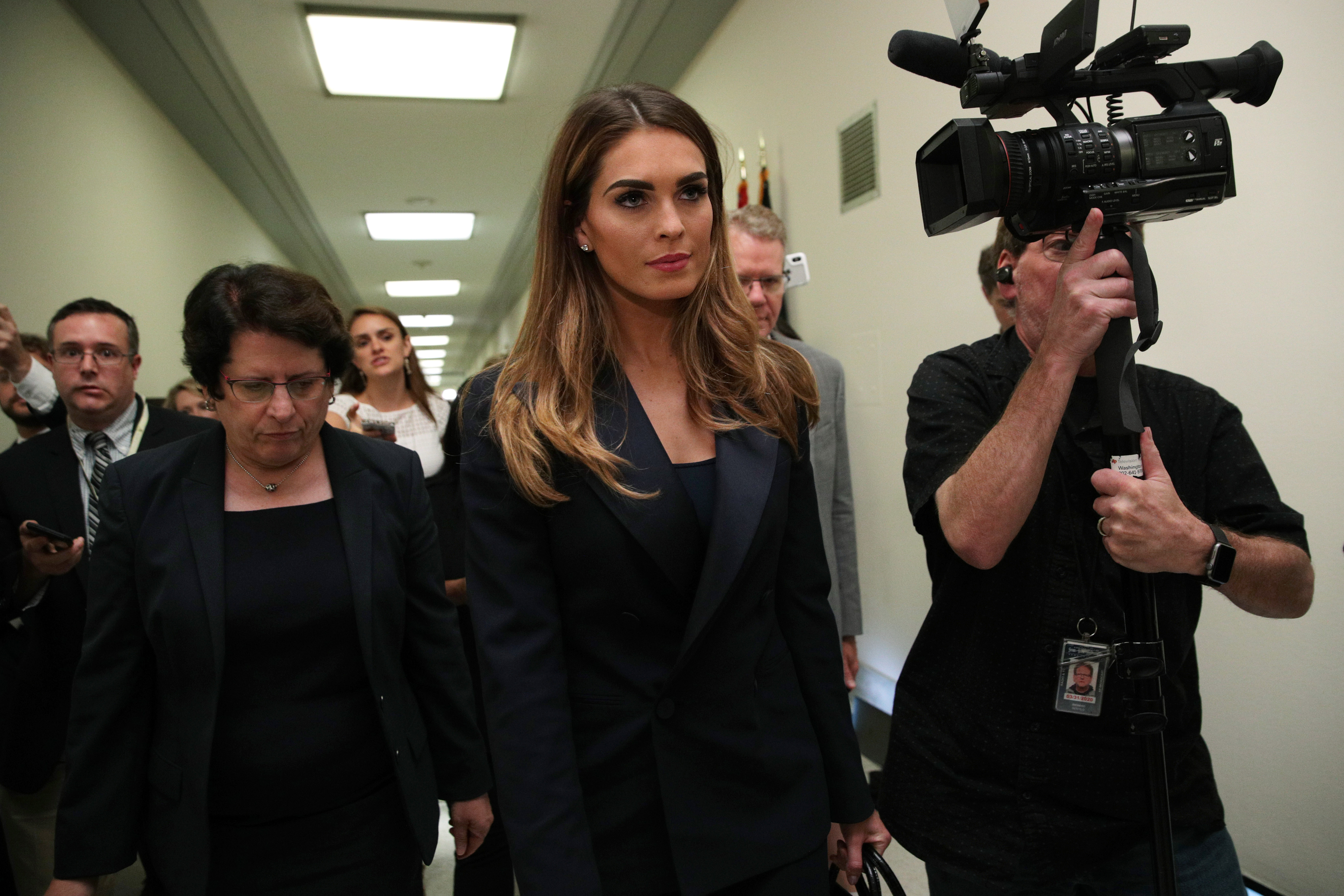 Former White House communications director Hope Hicks leaves the hearing room during a break at a closed-door interview with the House Judiciary Committee June 19, 2019 on Capitol Hill in Washington, DC. (Alex Wong/Getty Images)