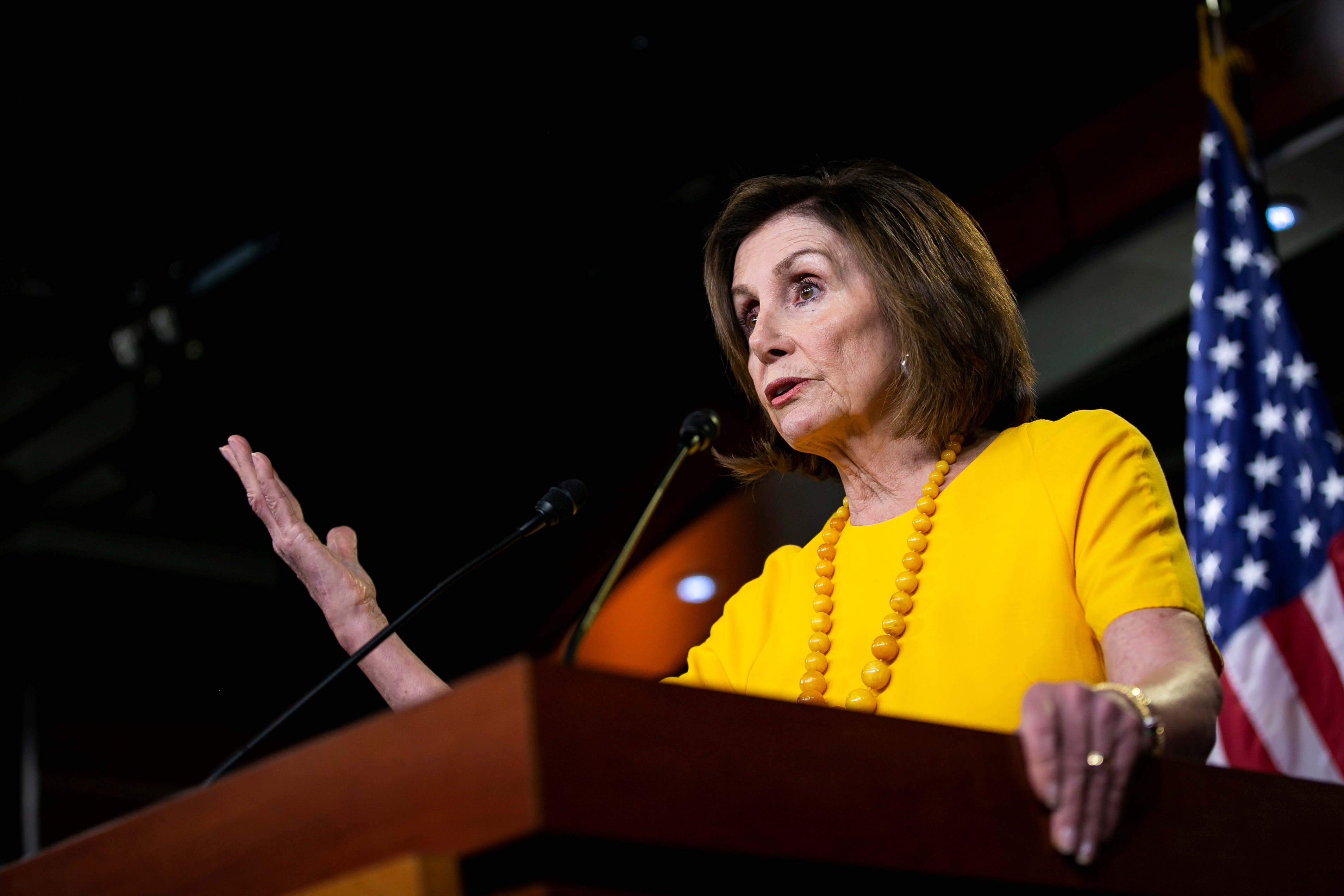 FILE PHOTO: U.S. House Speaker Nancy Pelosi (D-CA) holds her weekly news conference on Capitol Hill