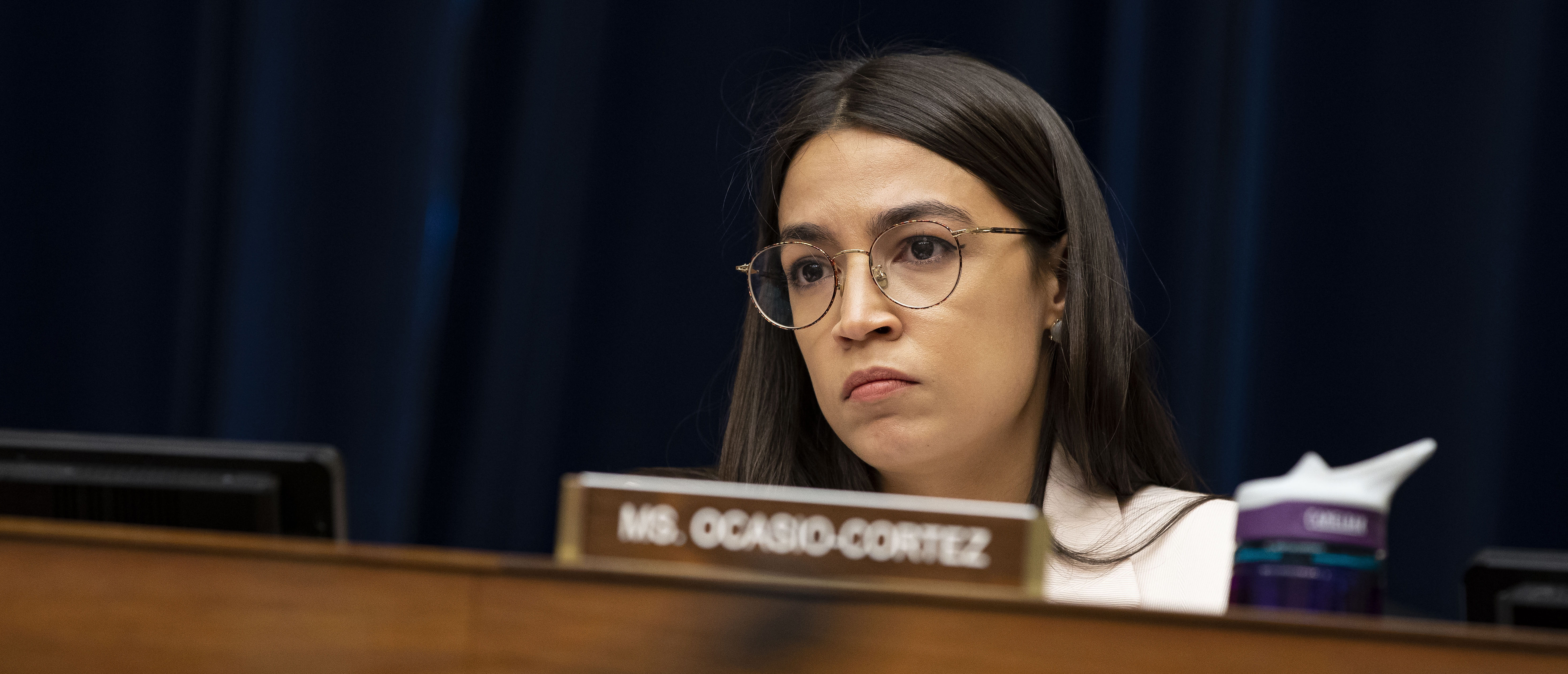 U.S. Rep. Alexandria Ocasio-Cortez listens during a House Civil Rights and Civil Liberties Subcommittee hearing on confronting white supremacy at the U.S. Capitol on May 15, 2019 in Washington, D.C. (Photo by Anna Moneymaker/Getty Images)