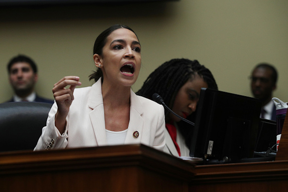 WASHINGTON, DC - JUNE 12: U.S. Rep. Alexandria Ocasio-Cortez (D-NY) speaks during a meeting of the House Committee on Oversight and Reform June 12, 2019 on Capitol Hill in Washington, DC. The committee held a meeting on ?a resolution recommending that the House of Representatives find the Attorney General and the Secretary of Commerce in contempt of Congress.? (Photo by Alex Wong/Getty Images)