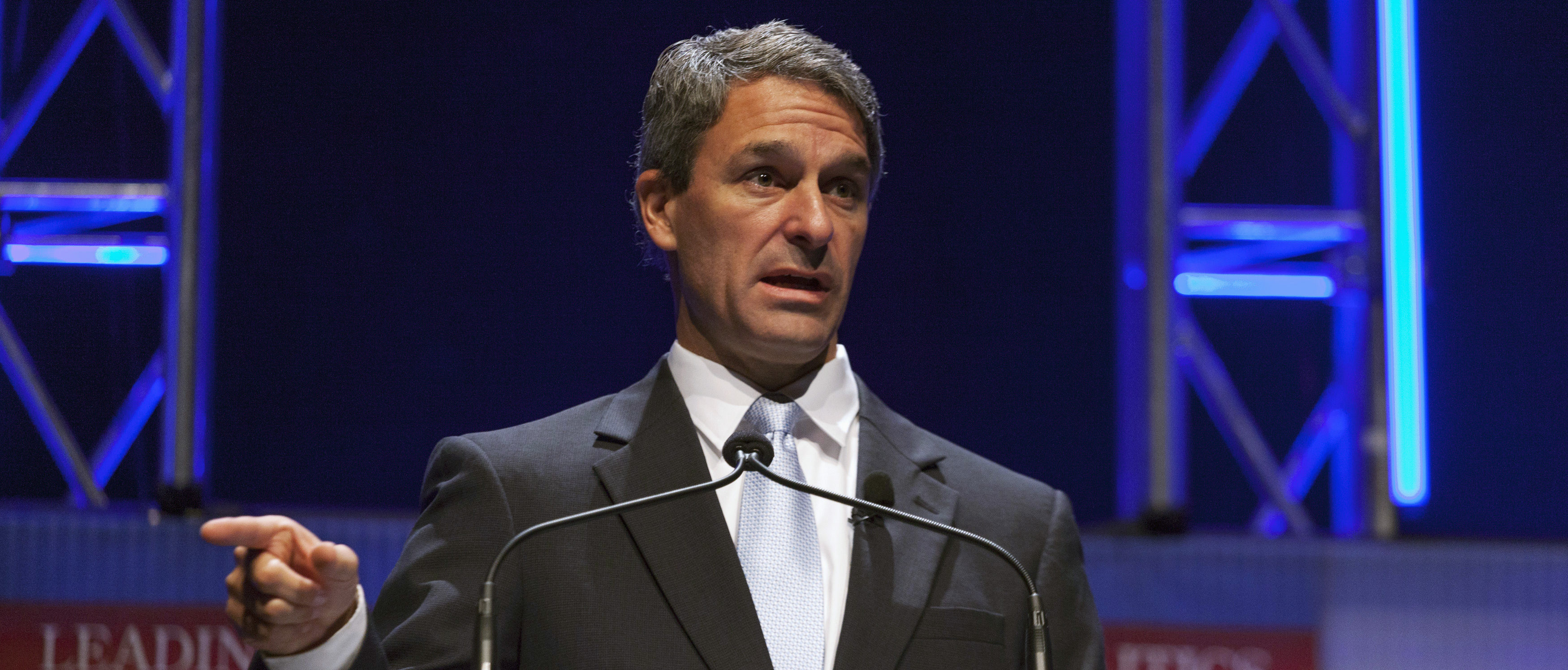 Former Virginia Attorney General Ken Cuccinelli speaks at the Family Leadership Summit in Ames, Iowa August 9, 2014. The pro-family Iowa organization is hosting the event in conjunction with national partners Family Research Council Action and Citizens United. REUTERS/Brian Frank? (UNITED STATES - Tags: POLITICS BUSINESS)