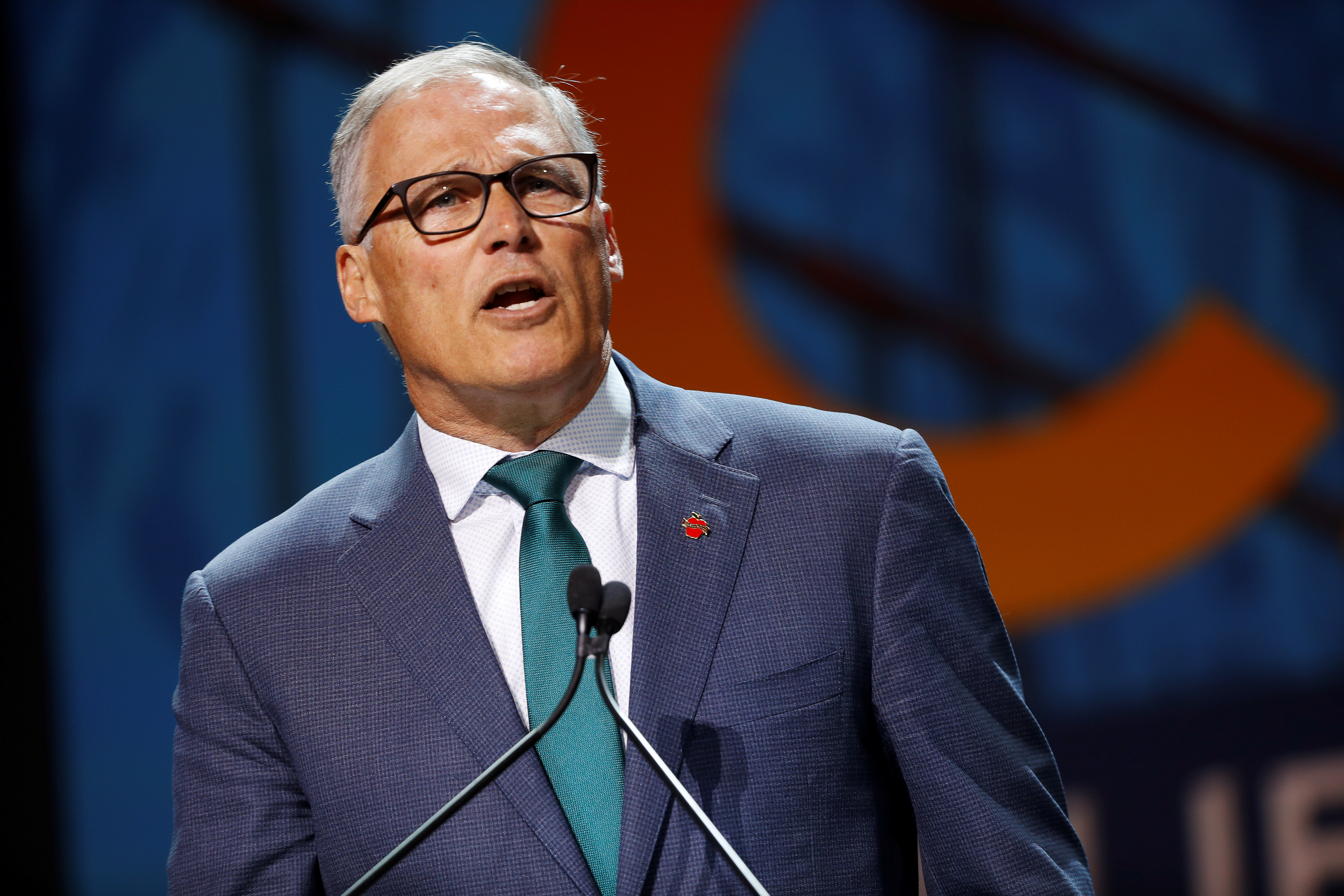 Democratic presidential candidate and Washington State Governor Jay Inslee speaks during the California Democratic Convention in San Francisco, California