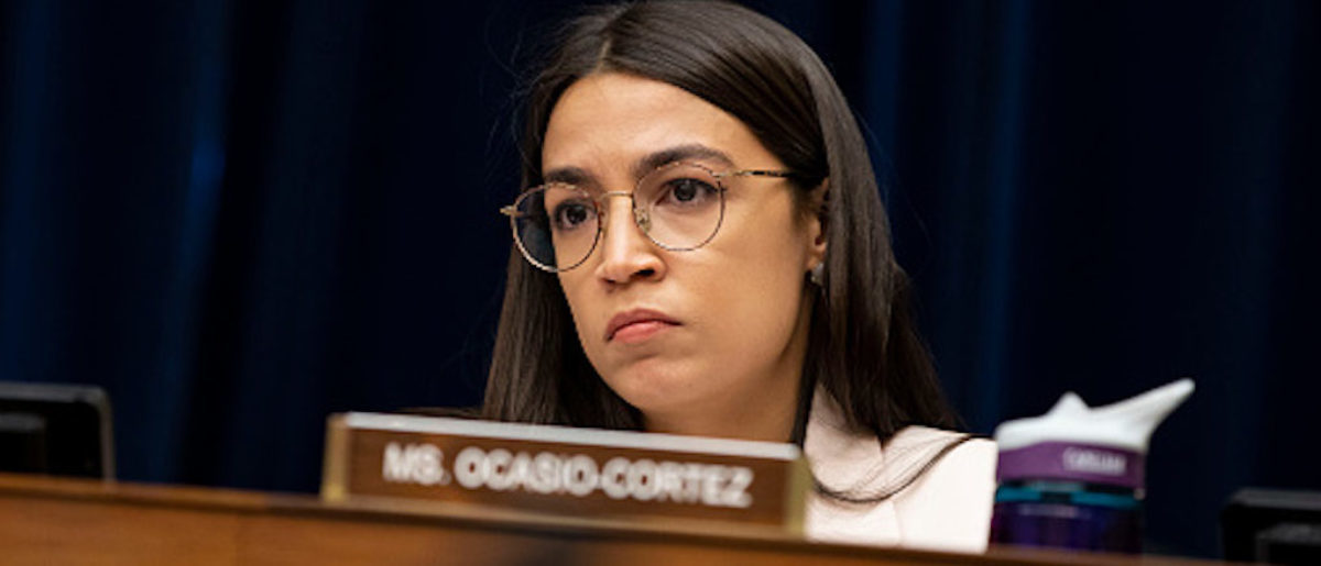 WASHINGTON, DC - MAY 15: U.S. Rep. Alexandria Ocasio-Cortez (D-NY) listens during a House Civil Rights and Civil Liberties Subcommittee hearing on confronting white supremacy at the U.S. Capitol on May 15, 2019 in Washington, DC. During the hearing, subcommittee members and witnesses discussed the impact on the communities most victimized and targeted by white supremacists. (Photo by Anna Moneymaker/Getty Images)