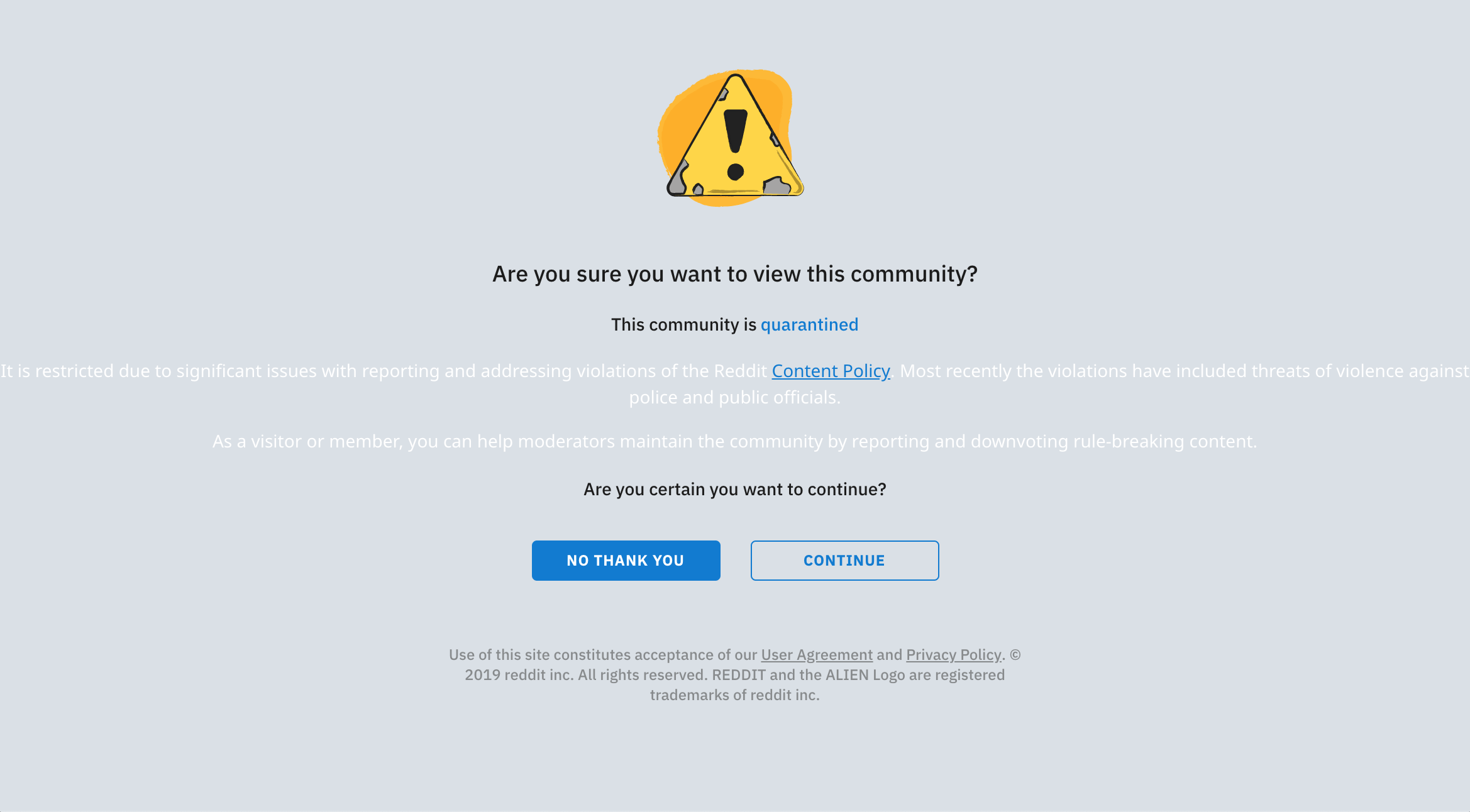 A pro-Trump forum on Reddit has been "quarantined" for trying to incite violence against police officers and public officials. (Screenshot Reddit/The_Donald)