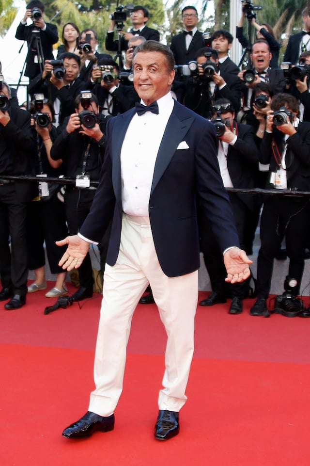 72nd Cannes Film Festival - Closing ceremony and screening of the film "Hors normes" (The Specials) out of competition - Red Carpet Arrivals - Cannes, France, May 25, 2019. Sylvester Stallone poses. REUTERS/Regis Duvignau 