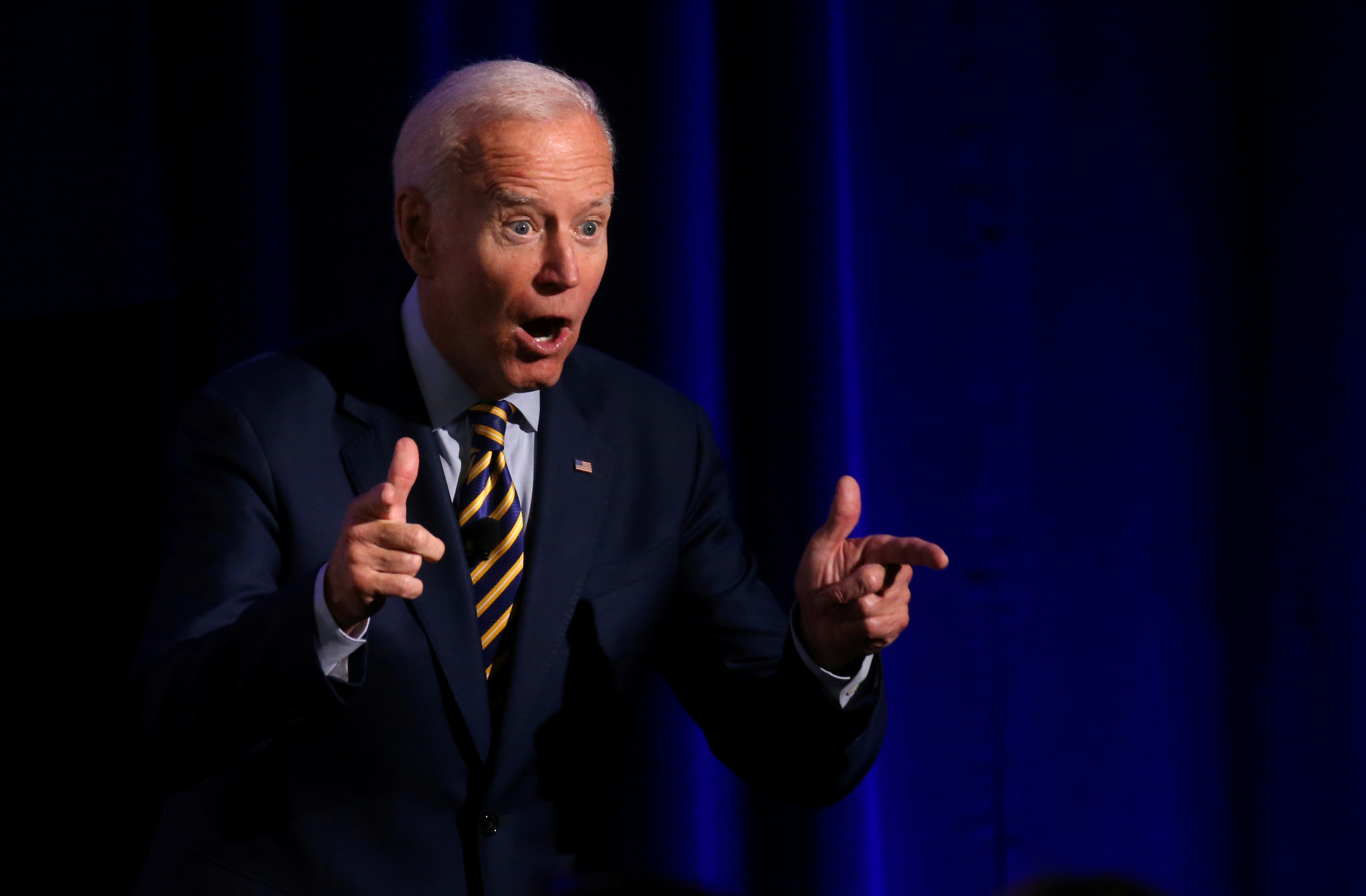 Democratic candidate for president, former Vice President Joe Biden, tells the audience to vote as he leaves the stage after participating in We Decide: 2020 Election Membership Forum, an event put on by Planned Parenthood in the University of South Carolina's Alumni Center in Columbia, South Carolina, U.S., June 22, 2019. REUTERS/Leah Millis 