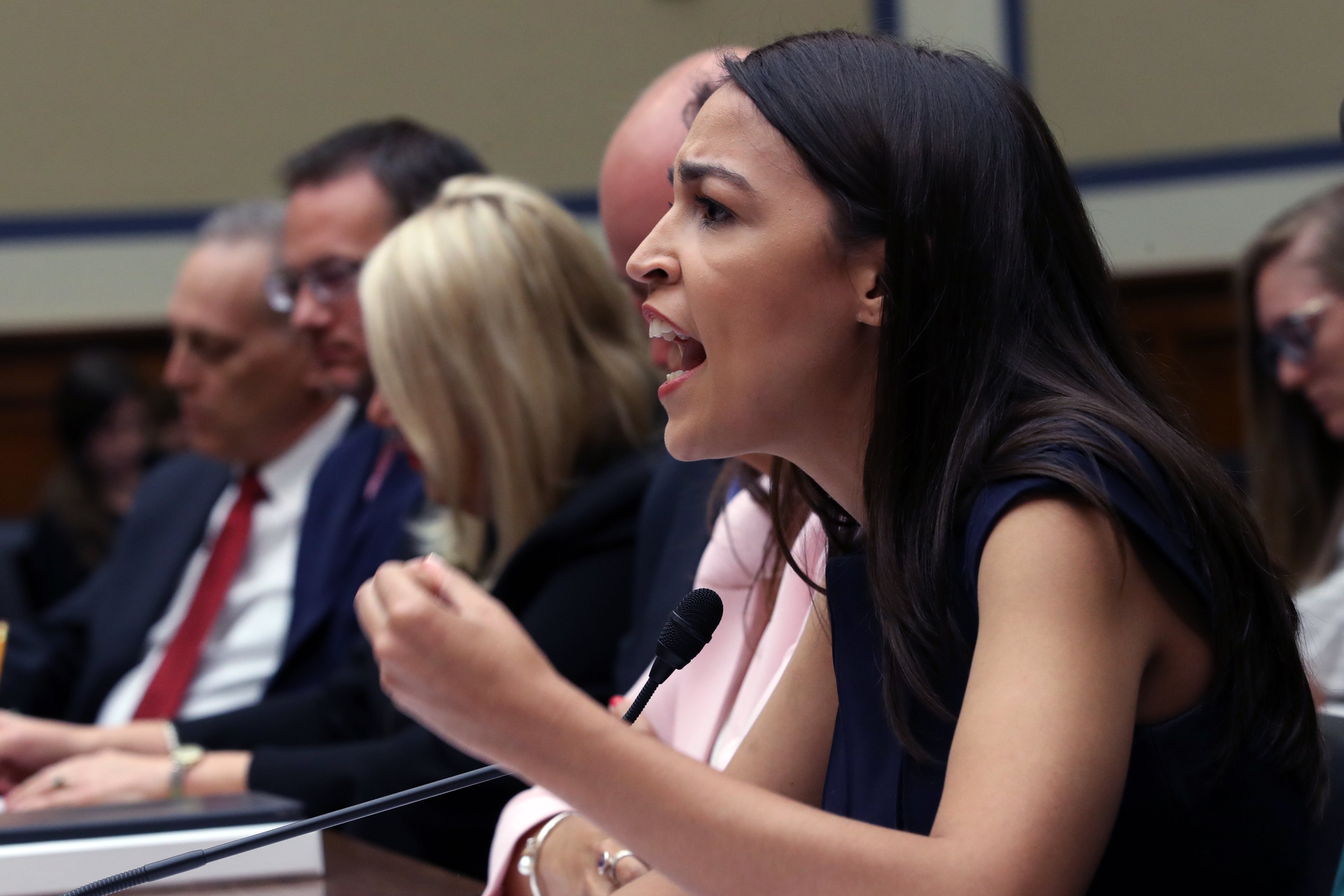 U.S. Rep. Alexandria Ocasio-Cortez (D-NY) speaks during a House Oversight and Reform Committee holds a hearing on "The Trump Administration's Child Separation Policy: Substantiated Allegations of Mistreatment." (Win McNamee/Getty Images)