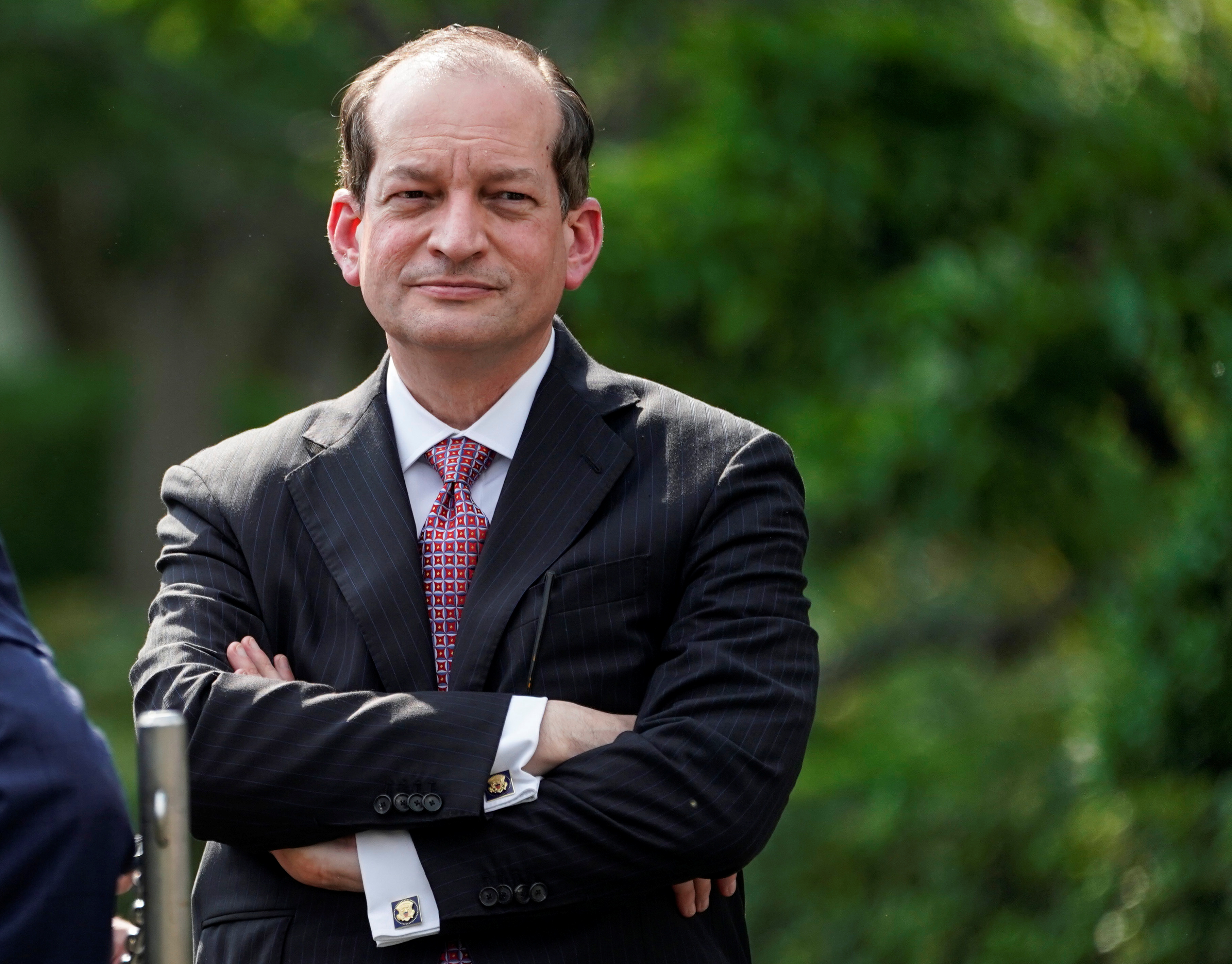 U.S. Secretary of Labor Alex Acosta is seen after an event honoring 2018 NASCAR Cup Series Champion Joey Logano at the White House in Washington, U.S., April 30, 2019. REUTERS/Joshua Roberts