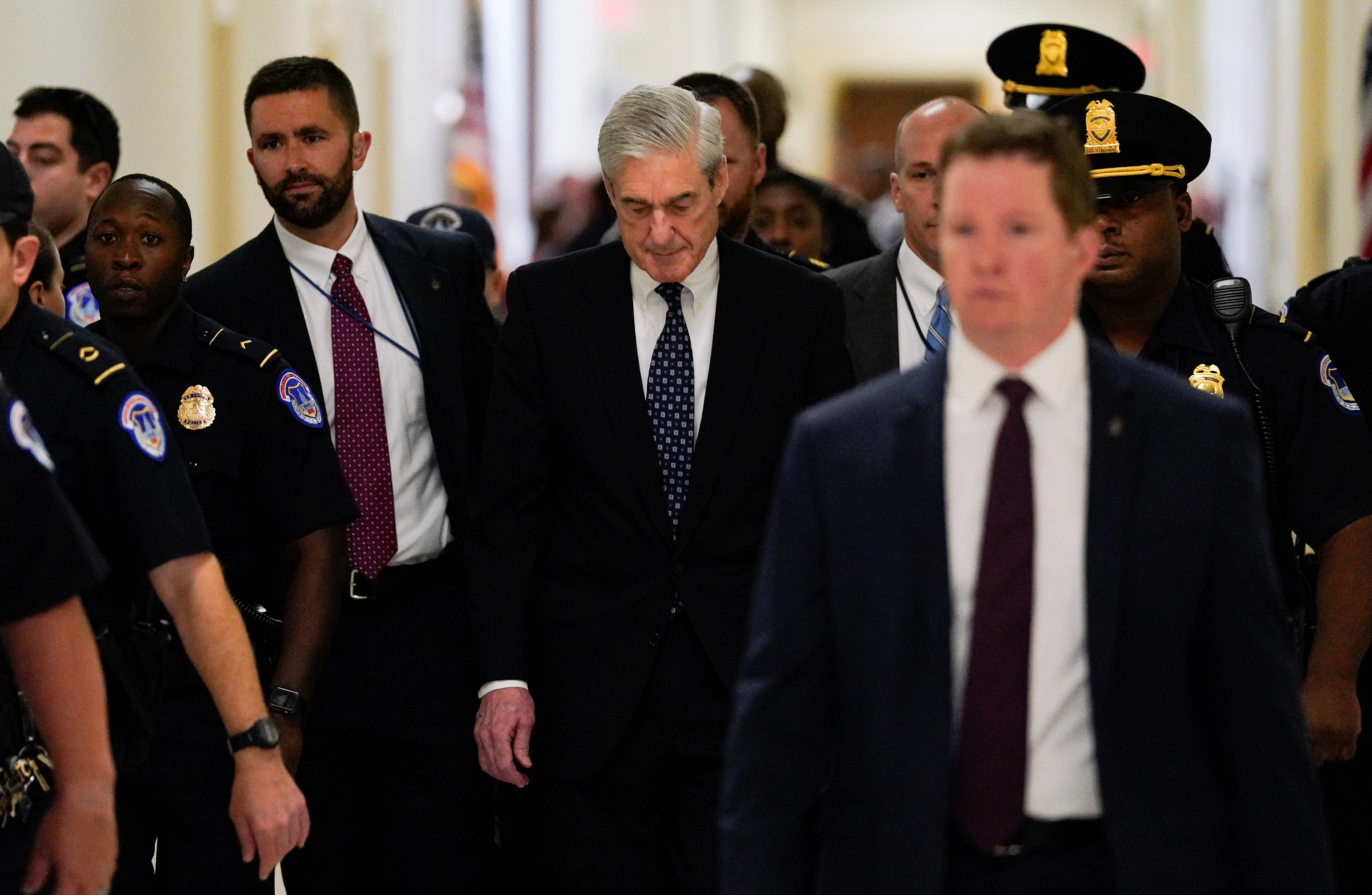 Former Special Counsel Robert Mueller arrives to testify before a House Judiciary Committee hearing on the Office of Special Counsel's investigation and the Mueller Report on Capitol Hill in Washington, U.S., July 24, 2019. REUTERS/Aaron P. Bernstein