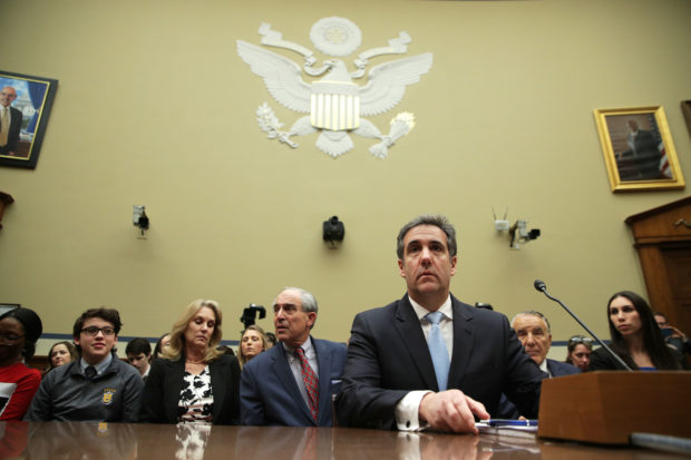WASHINGTON, DC - FEBRUARY 27: Michael Cohen, former attorney and fixer for President Donald Trump, testifies before the House Oversight Committee on Capitol Hill February 27, 2019 in Washington, DC. Last year Cohen was sentenced to three years in prison and ordered to pay a $50,000 fine for tax evasion, making false statements to a financial institution, unlawful excessive campaign contributions and lying to Congress as part of special counsel Robert Mueller's investigation into Russian meddling in the 2016 presidential elections. (Photo by Alex Wong/Getty Images)