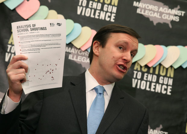 WASHINGTON, DC - FEBRUARY 12: Sen. Chris Murphy (D-CT) speaks about gun violence in schools on Capitol Hill, February 12, 2014 Washington, DC. Mayors Against Illegal Guns and Moms Demand Action for Gun Sense in America held the news conference to urge Congress into passing stricter gun laws. (Photo by Mark Wilson/Getty Images)