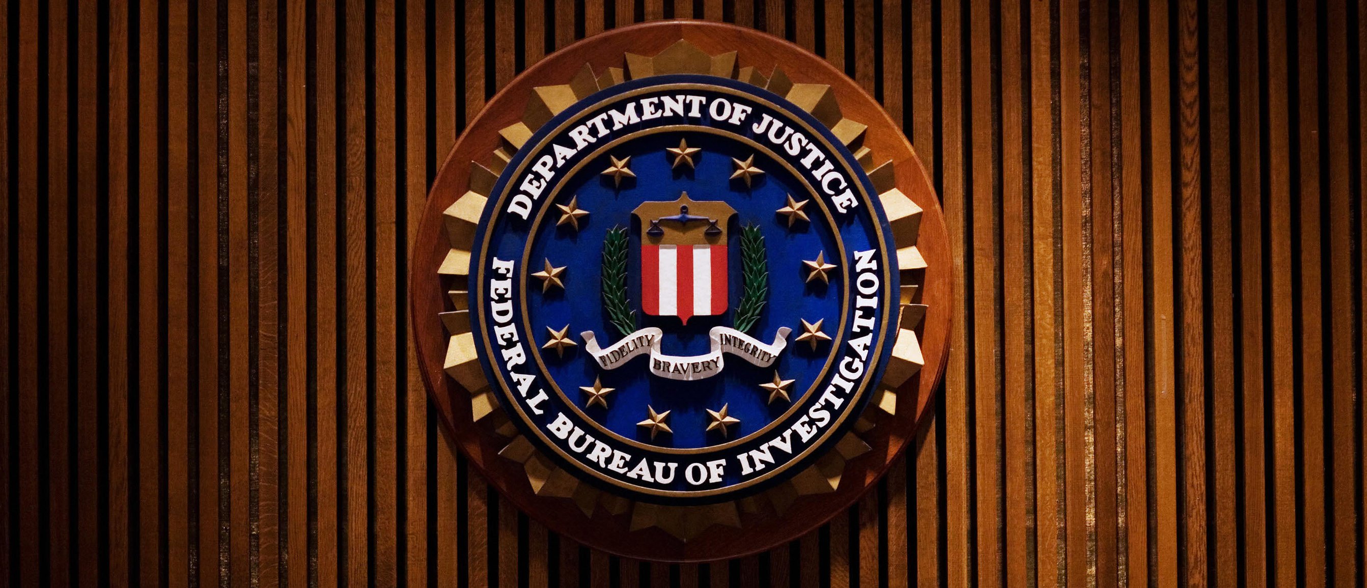 A crest of the Federal Bureau of Investigation is seen 03 August 2007 inside the J. Edgar Hoover FBI Building in Washington, DC. AFP PHOTO/Mandel NGAN (Photo credit should read MANDEL NGAN/AFP/Getty Images)