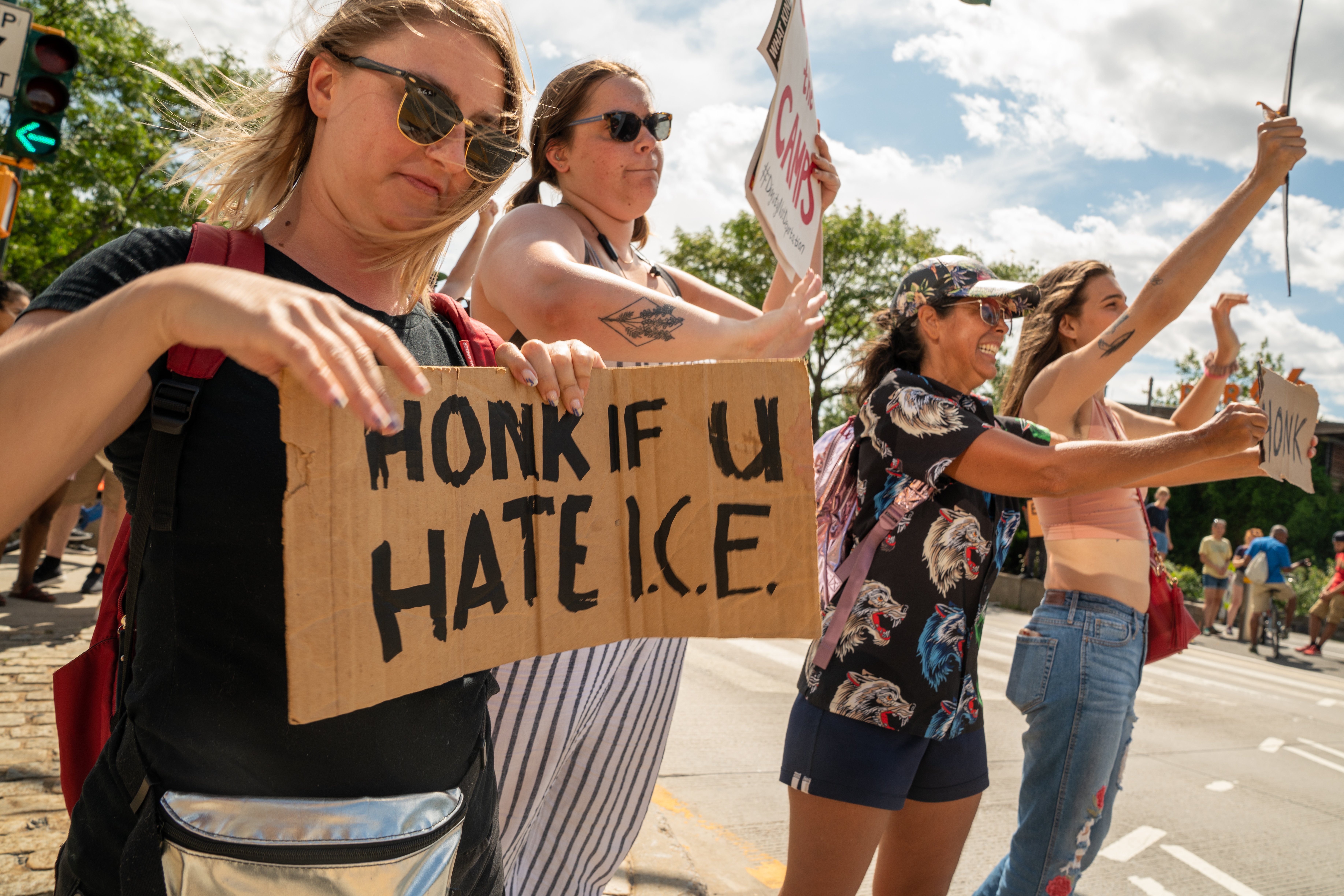 ICE Protest Shuts Down The West Side Highway In Manhattan