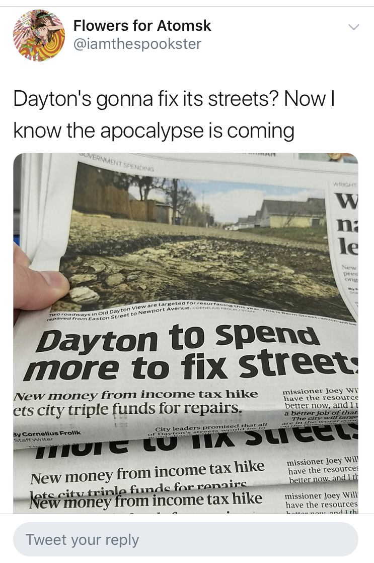 Betts tweeted out about Dayton, Ohio, which is where the shooting occurred. (Screenshot Twitter/@iamthespookster)