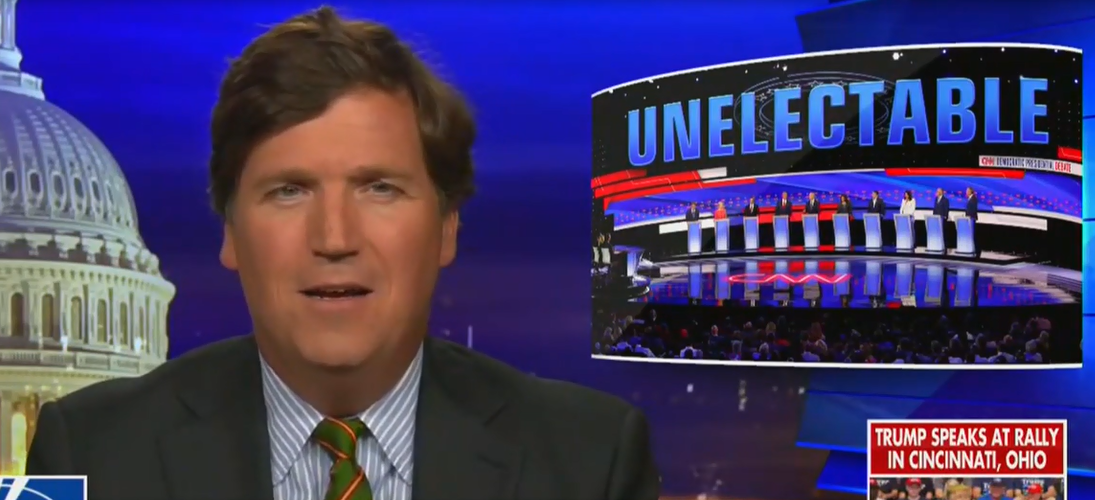 Tucker Carlson says Democrats think they can win if they call people 'racist' (Fox News screengrab)