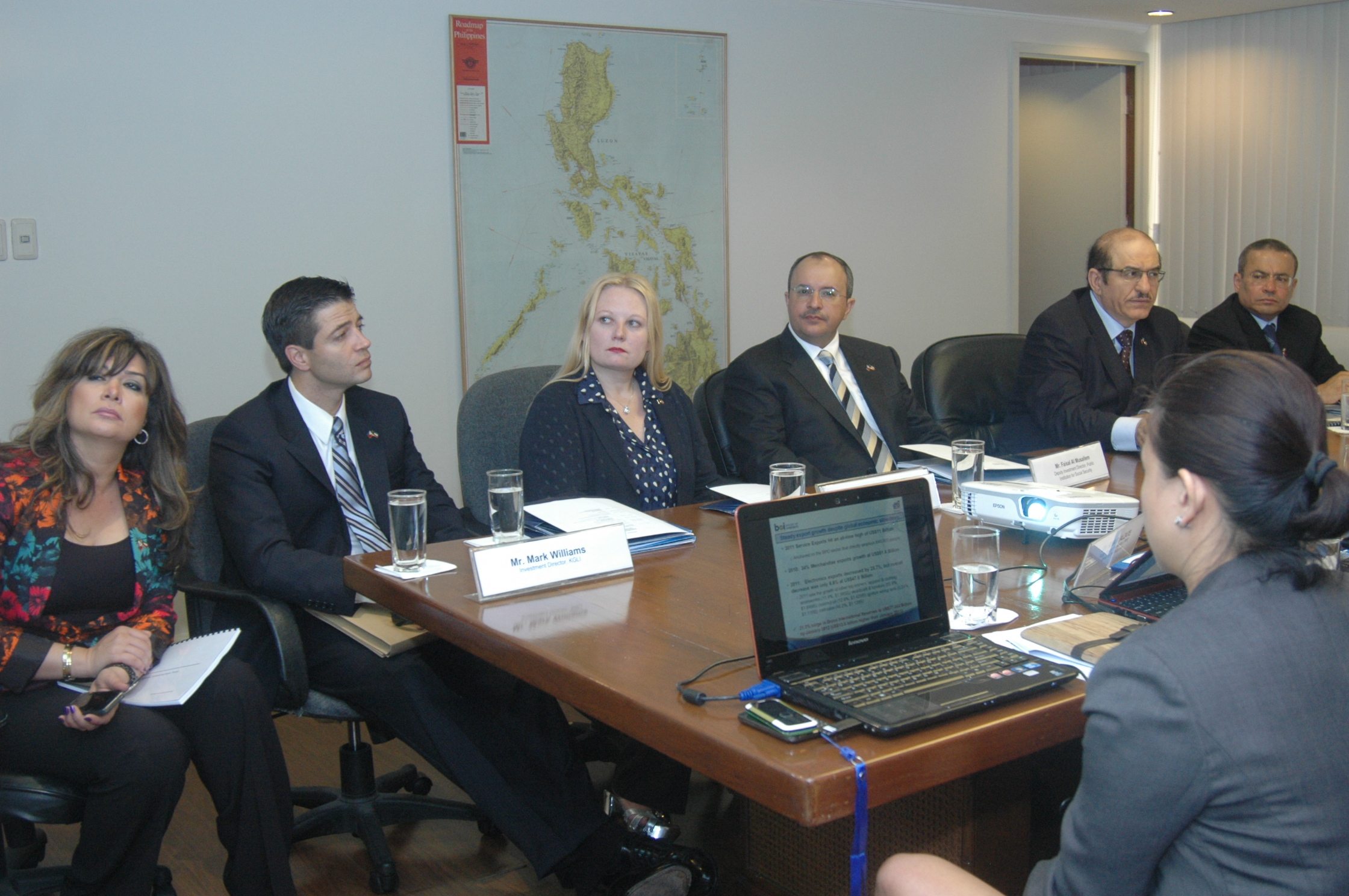 Marsha Lazareva (third from left) attends a meeting related to the naming of the Global Gateway Logistics City in honor of the Amir of Kuwait in March 2012. Courtesty of KGL Investment