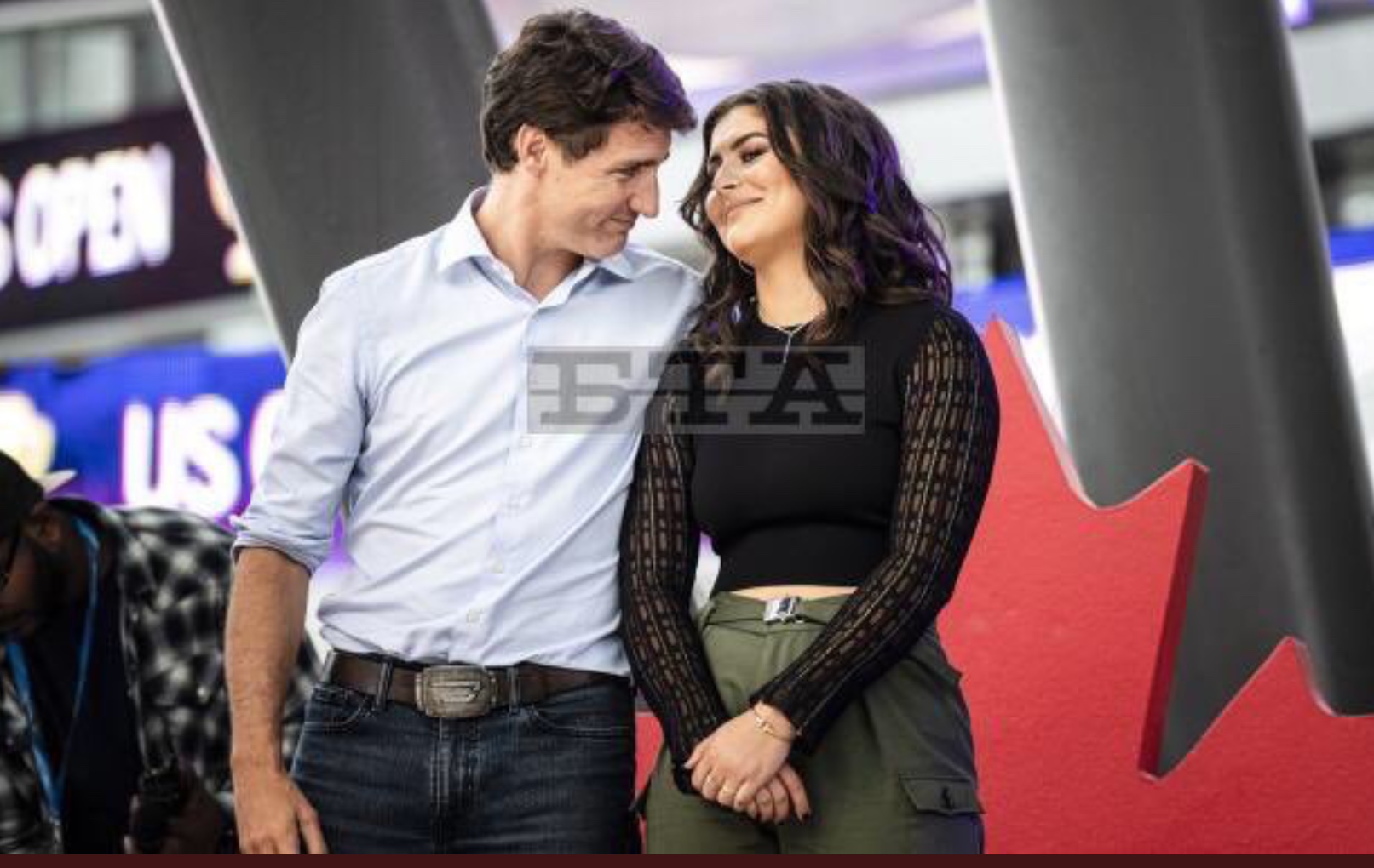 Canadian Prime Minister Justin Trudeau embraces US Open winner Bianca Andreescu, Sept.15, 2019. Twitter screenshot.