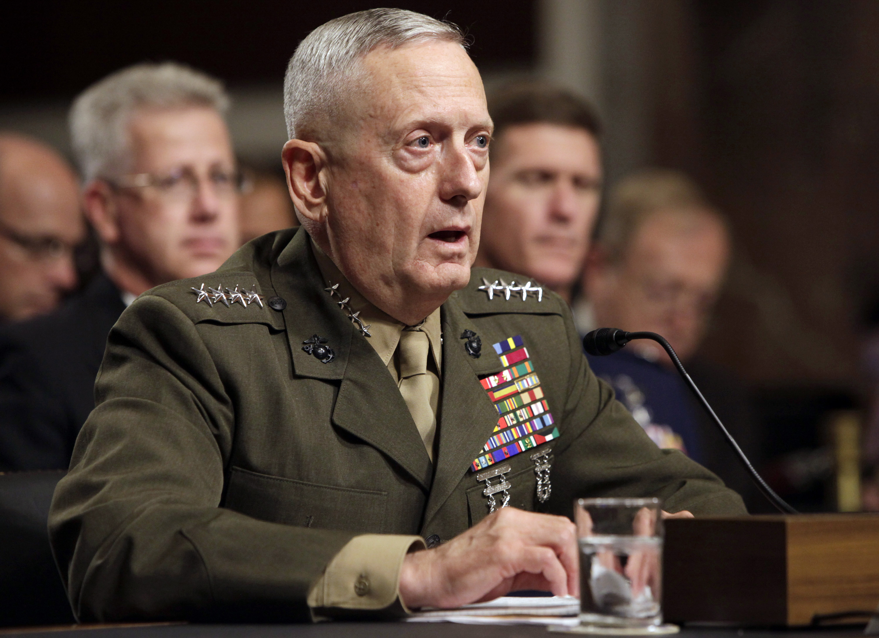 General James Mattis testifies before the Senate Armed Services Committee hearing on Capitol Hill in Washington July 27, 2010, on his nomination to be Commander of U.S. Central Command. REUTERS/Yuri Gripas