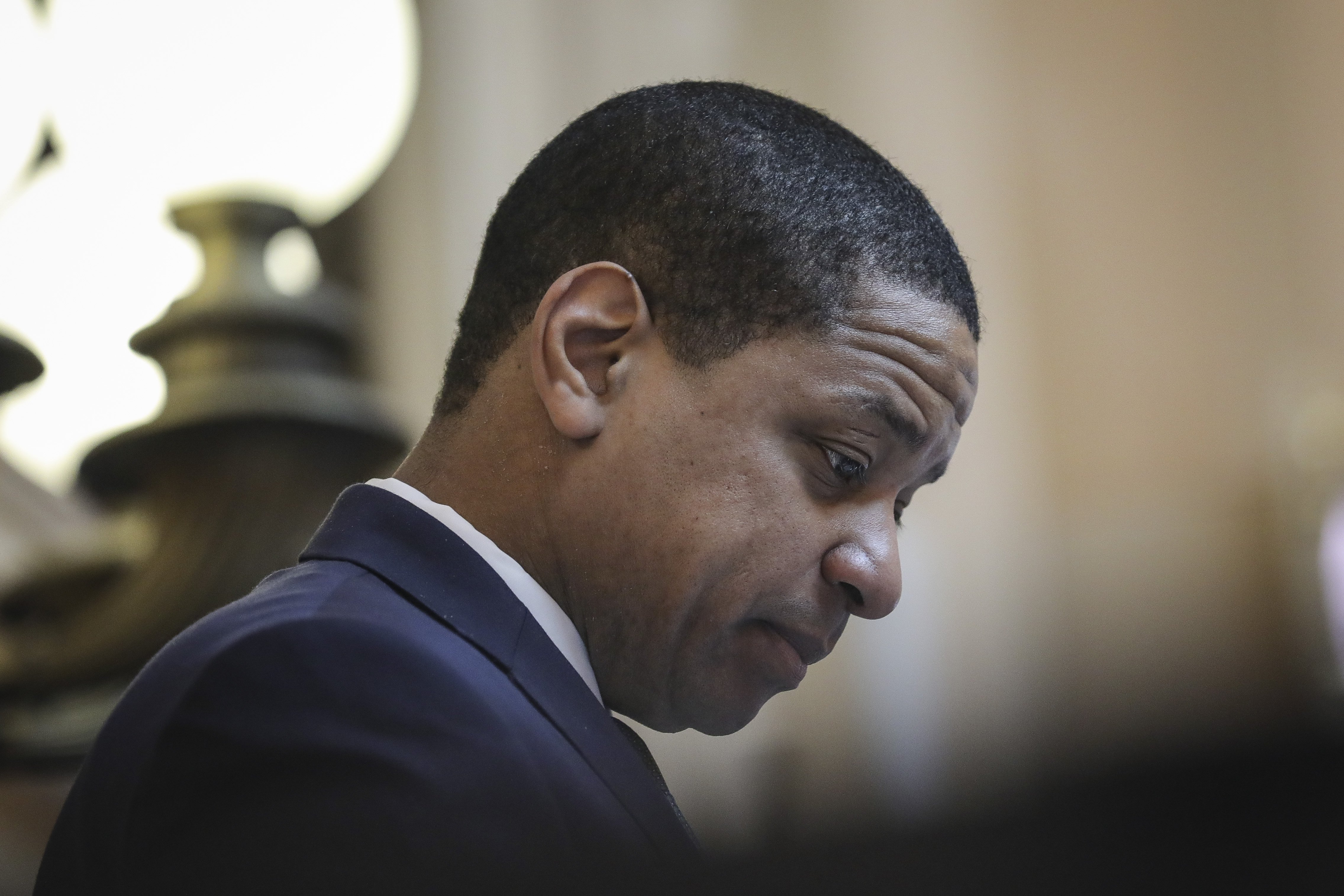 Virginia Lt. Governor Justin Fairfax presides over the Senate at the Virginia State Capitol, February 7, 2019 in Richmond, Virginia. (Drew Angerer/Getty Images)