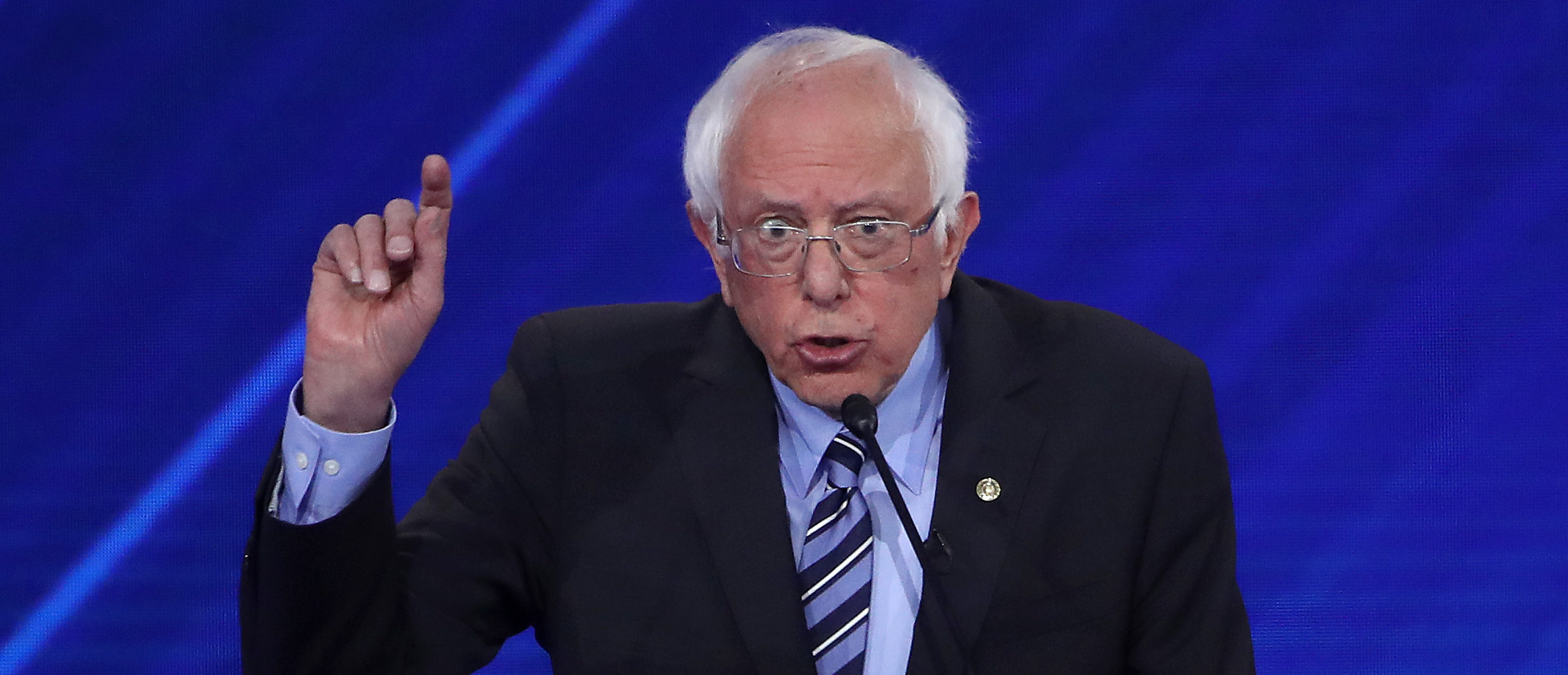Democratic presidential candidate Sen. Bernie Sanders (I-VT) speaks during the Democratic Presidential Debate at Texas Southern University's Health and PE Center on September 12, 2019 in Houston, Texas. (Win McNamee/Getty Images)