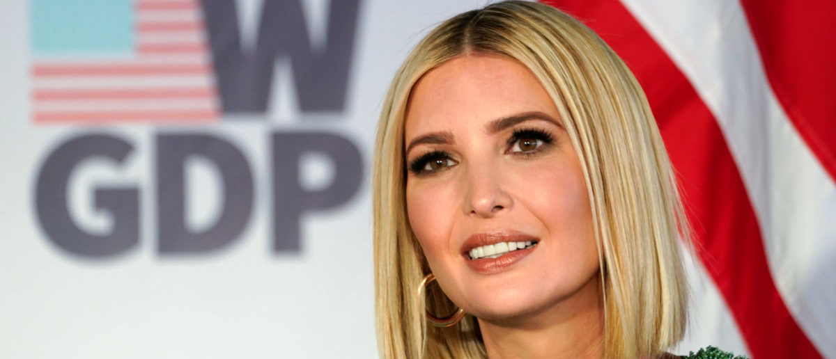 First Daughter Ivanka Trump Wears Fitted Navy Blue Dress During Indiana