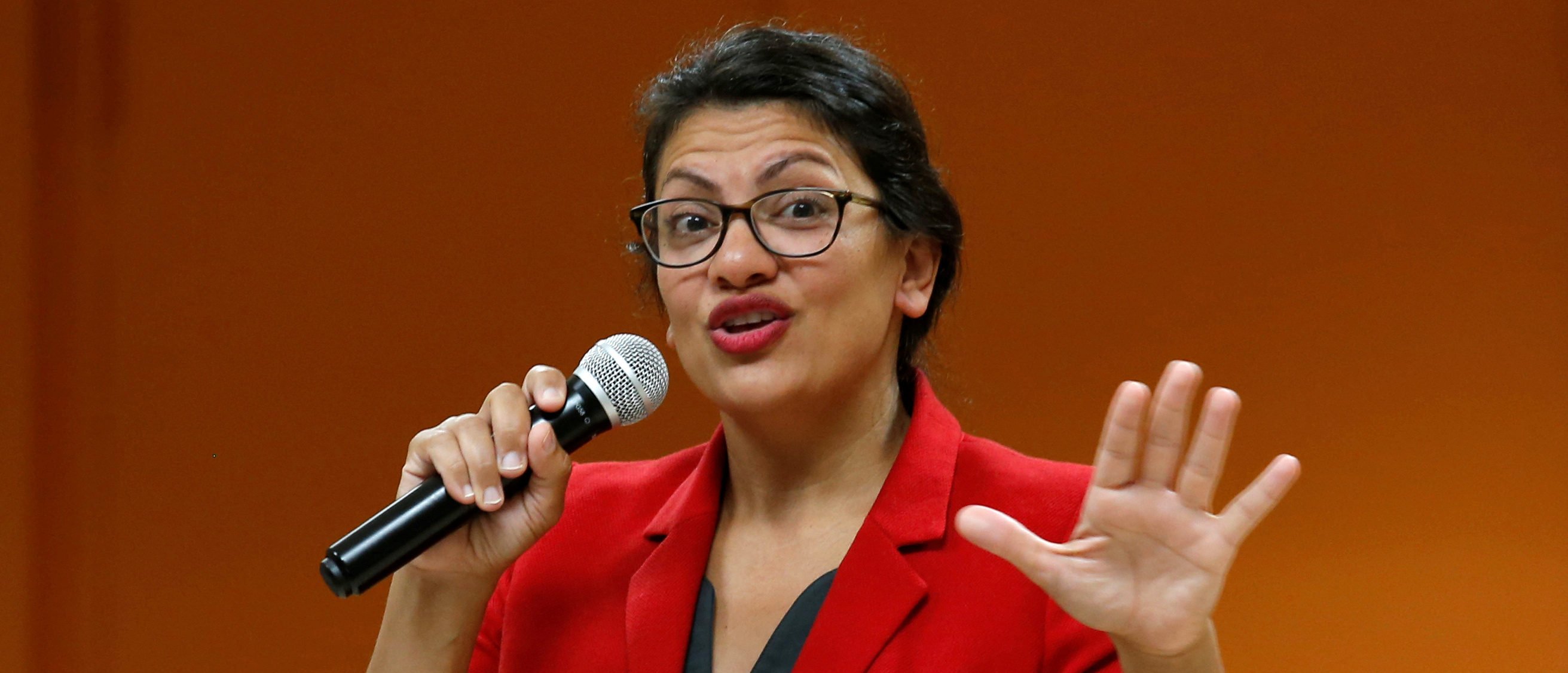 U.S. Congresswoman Tlaib addresses her constituents during a Town Hall style meeting in Inkster