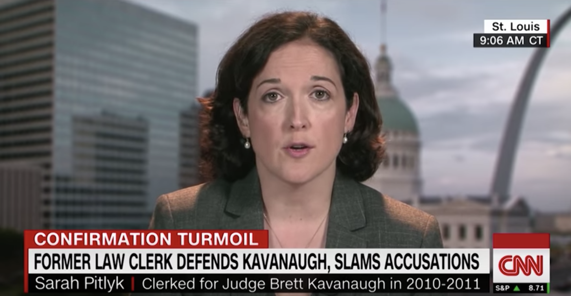 Sarah Pitlyk defends Justice Brett Kavanaugh against sexual misconduct allegations on CNN in Sept. 2018. (Screenshot/CNN)