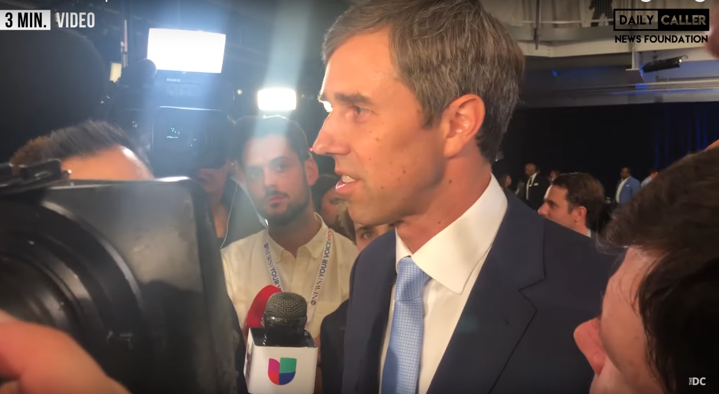 Beto ORourke defends his ban on AR-15s after the ABC News debate. Screenshot/DCNF