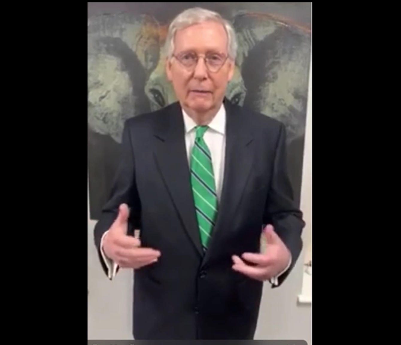 Senate Majority Leader Mitch McConnell appeals to voters to help keep a Republican majority in the Senate to stop impeachment against President Donald Trump, Oct. 3, 2019. Facebook screenshot