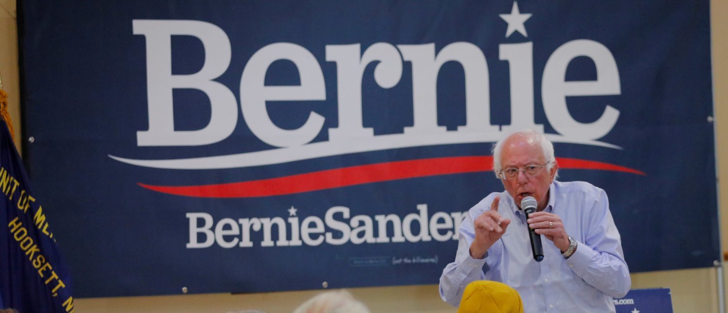 FILE PHOTO: Democratic 2020 U.S. presidential candidate and U.S. Senator Bernie Sanders (I-VT) speaks at a campaign stop in Hooksett, New Hampshire, U.S., September 30, 2019. REUTERS/Brian Snyder/File Photo