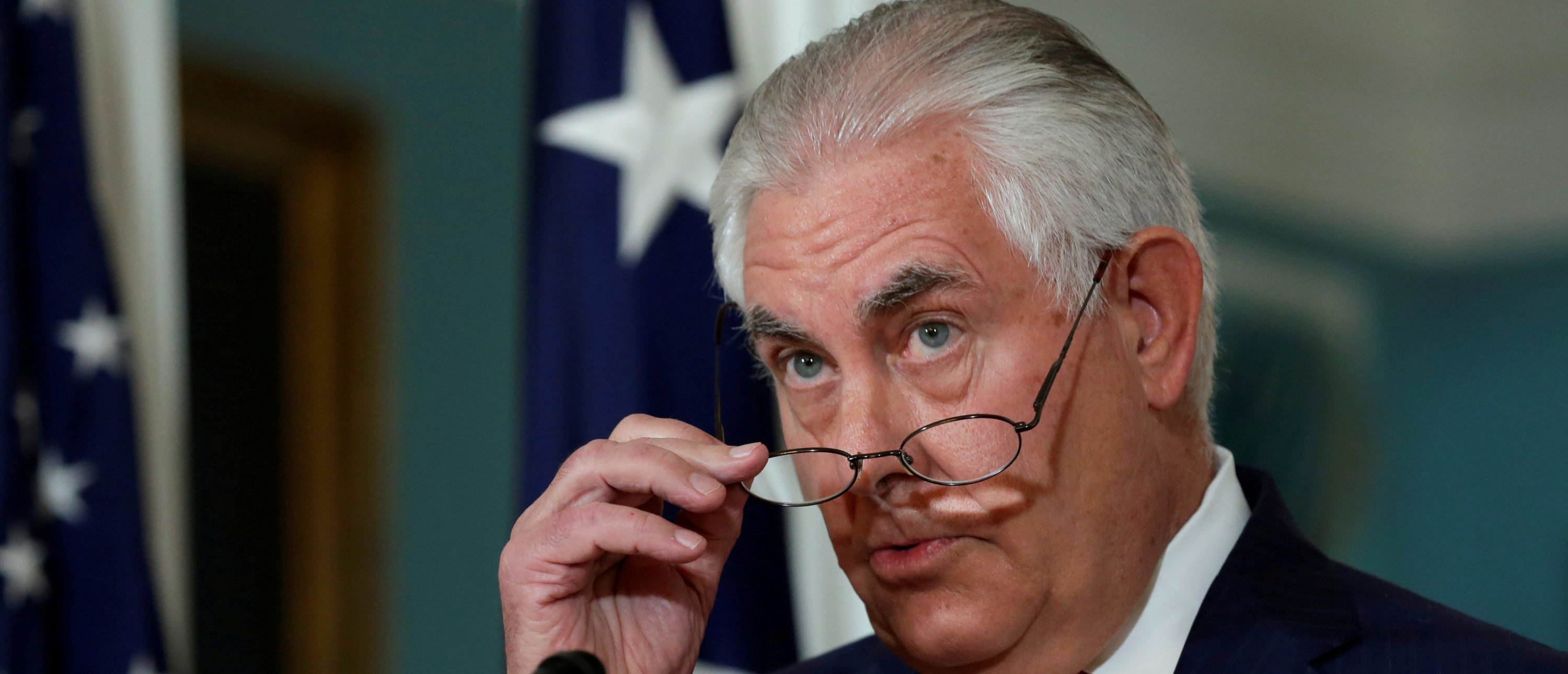 U.S. Secretary of State Rex Tillerson makes a statement to the media that he is not going to resign, at the State Department in Washington, U.S., October 4, 2017. (REUTERS/Yuri Gripas)