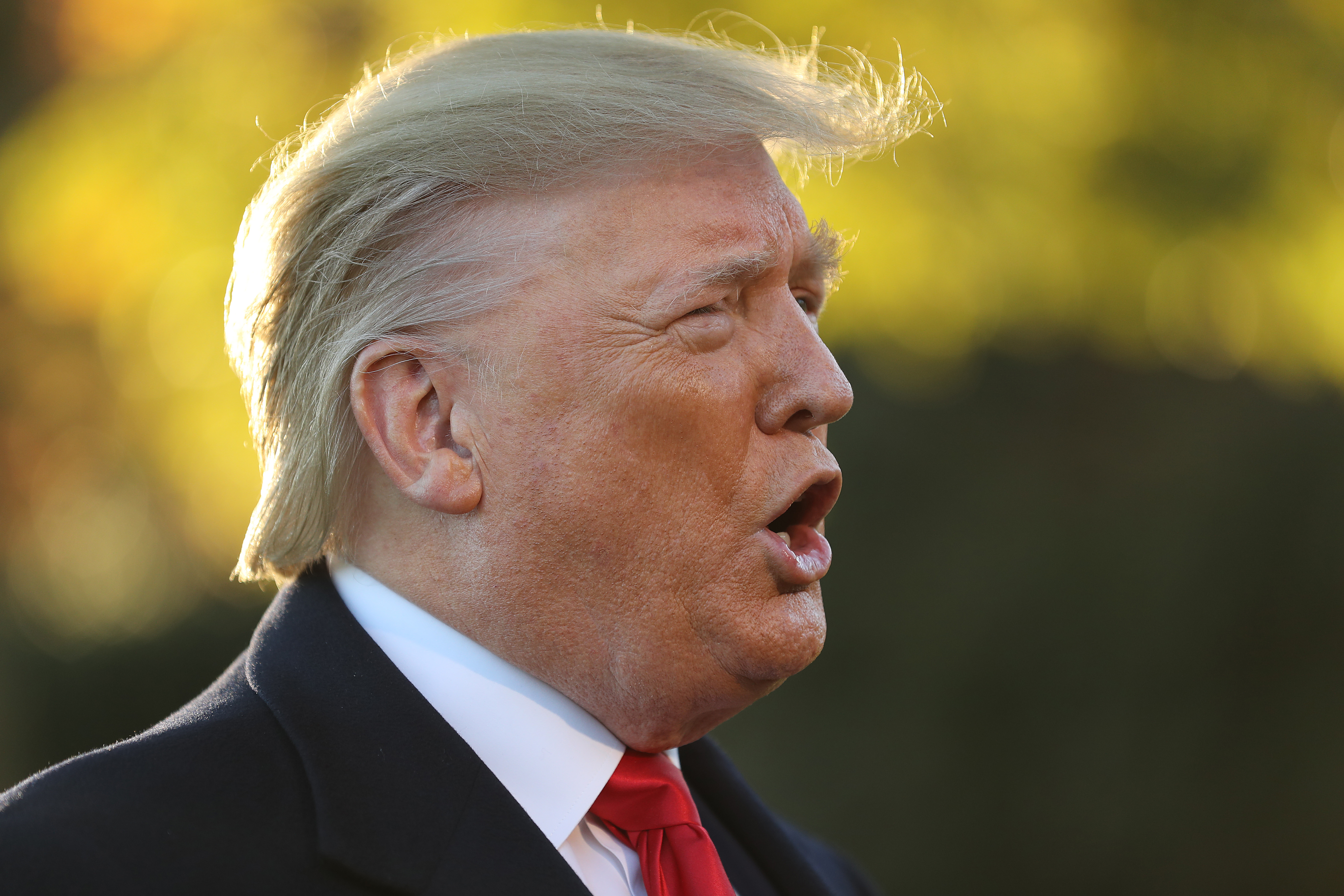 U.S. President Donald Trump talks to reporters before departing the White House November 01, 2019 in Washington, DC. (Chip Somodevilla/Getty Images)