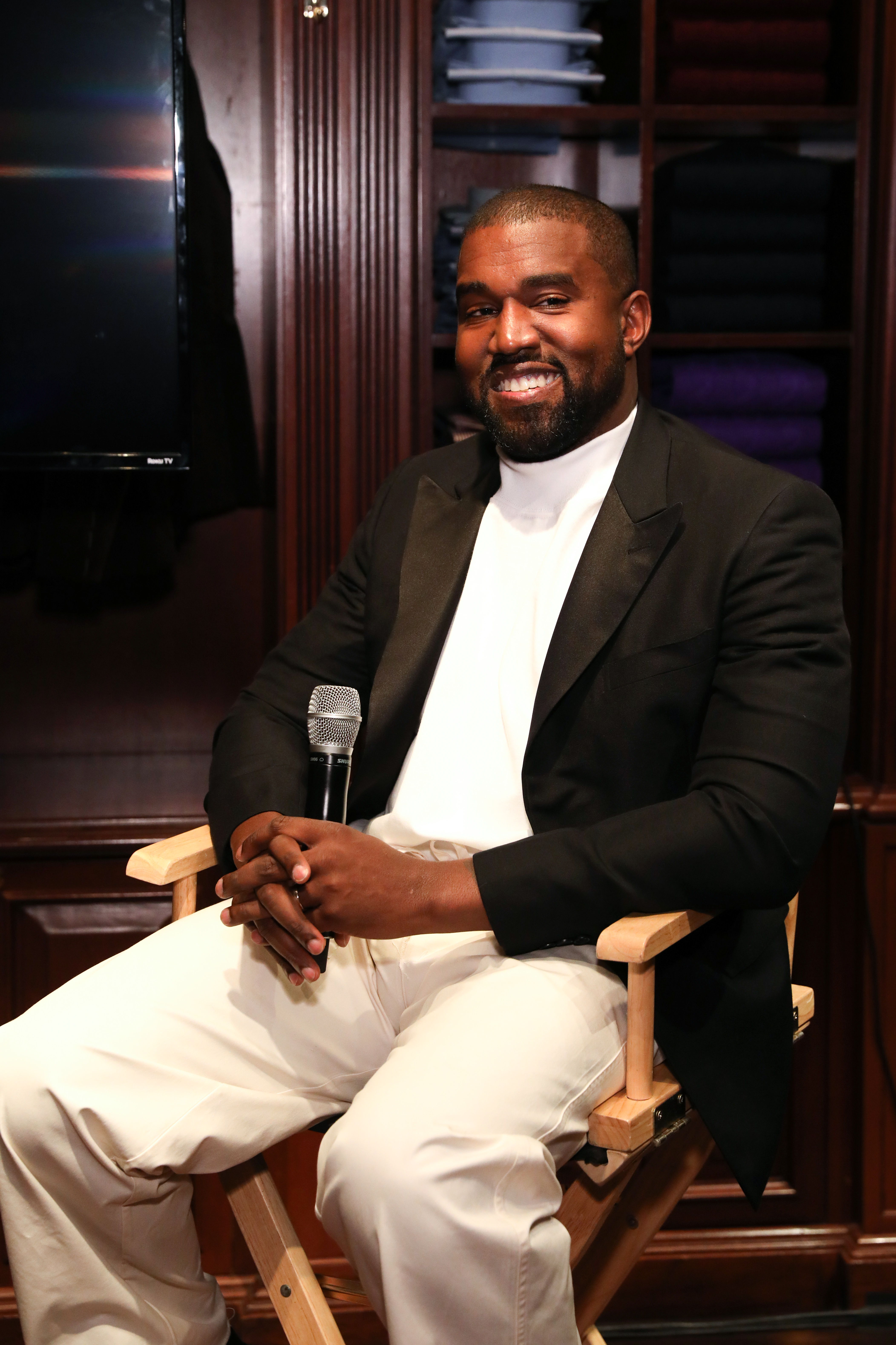 Kanye West attends Jim Moore Book Event At Ralph Lauren Chicago on October 28, 2019 in Chicago, Illinois. (Photo by Robin Marchant/Getty Images for Ralph Lauren)