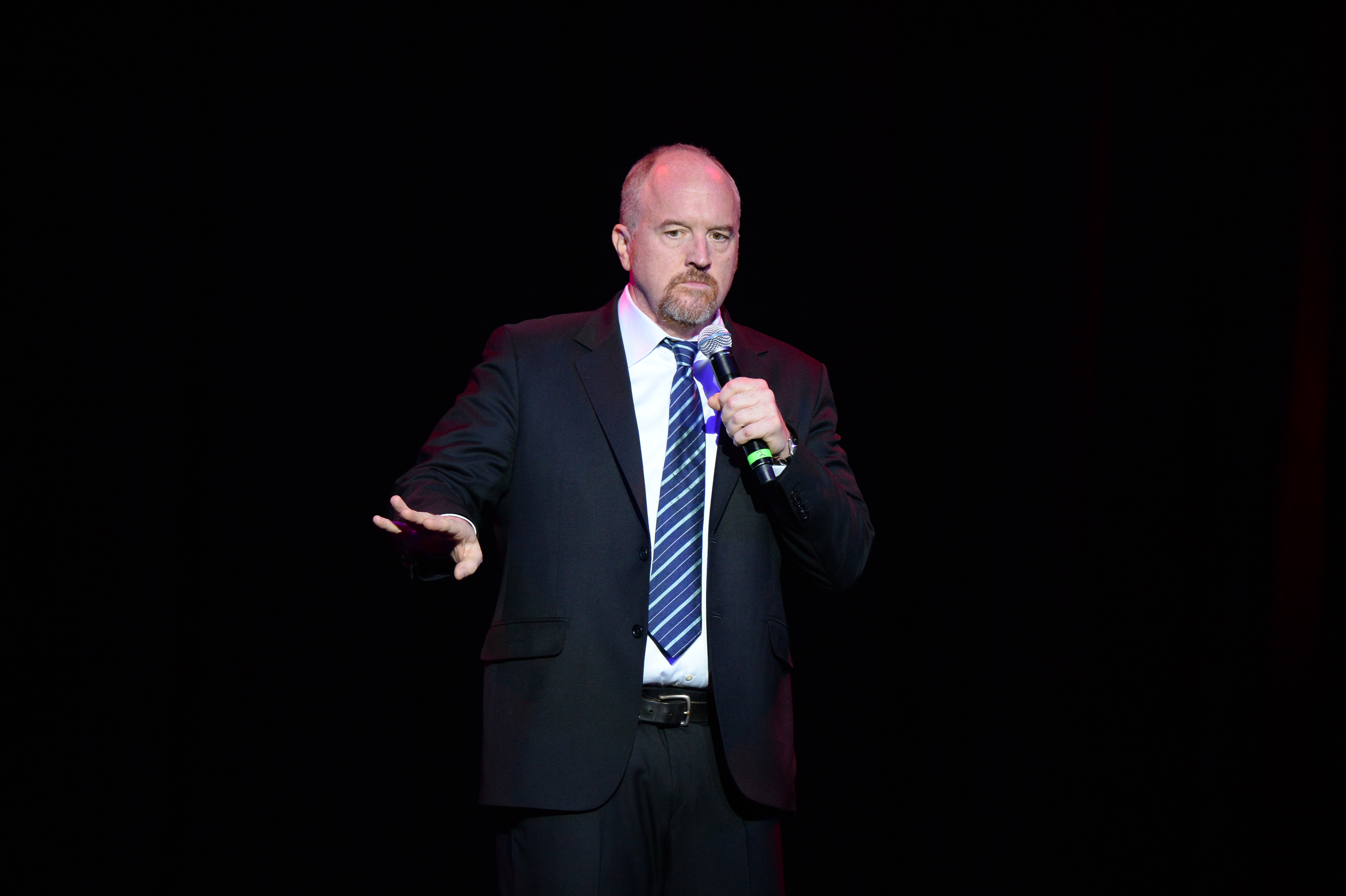 Louis C.K. performs on stage as The New York Comedy Festival and The Bob Woodruff Foundation present the 10th Annual Stand Up for Heroes event at The Theater at Madison Square Garden on November 1, 2016 in New York City. (Photo by Kevin Mazur/Getty Images for The Bob Woodruff Foundation)