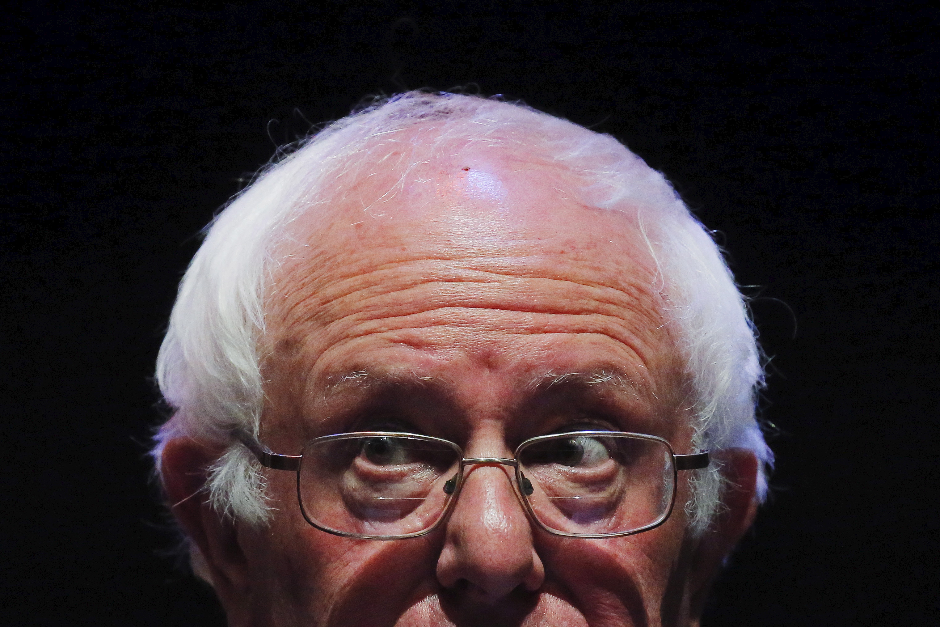 Democratic U.S. presidential candidate Sanders addresses the crowd during a campaign rally in Reading, Pennsylvania