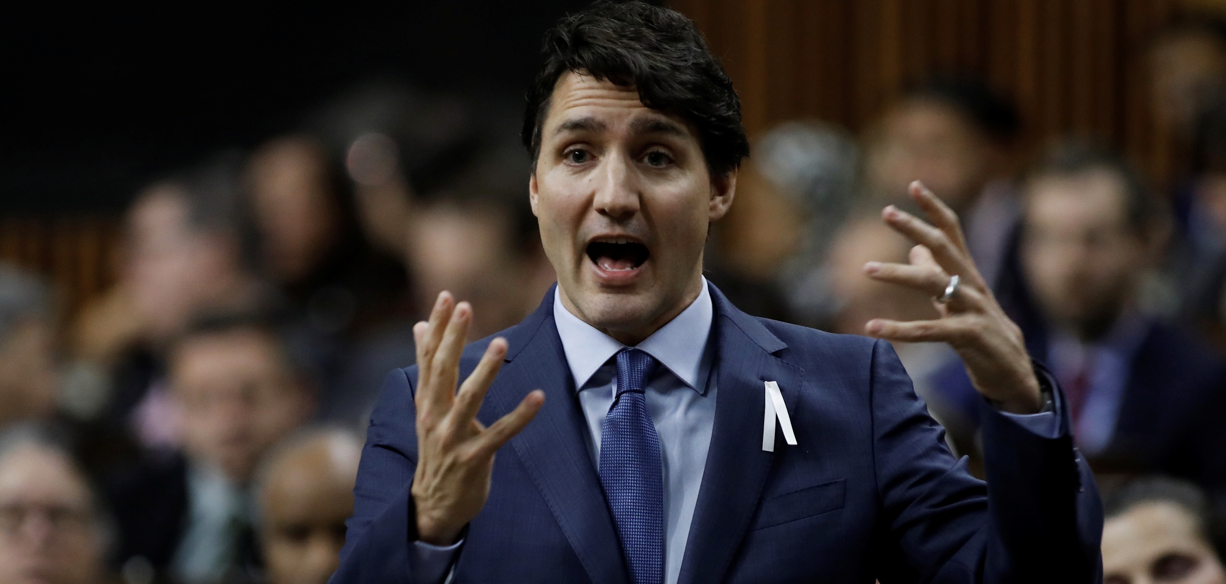 Canada's Prime Minister Justin Trudeau speaks during debate about the Throne Speech during in the House of Commons on Parliament Hill in Ottawa, Ontario, Canada December 6, 2019. REUTERS/Blair Gable
