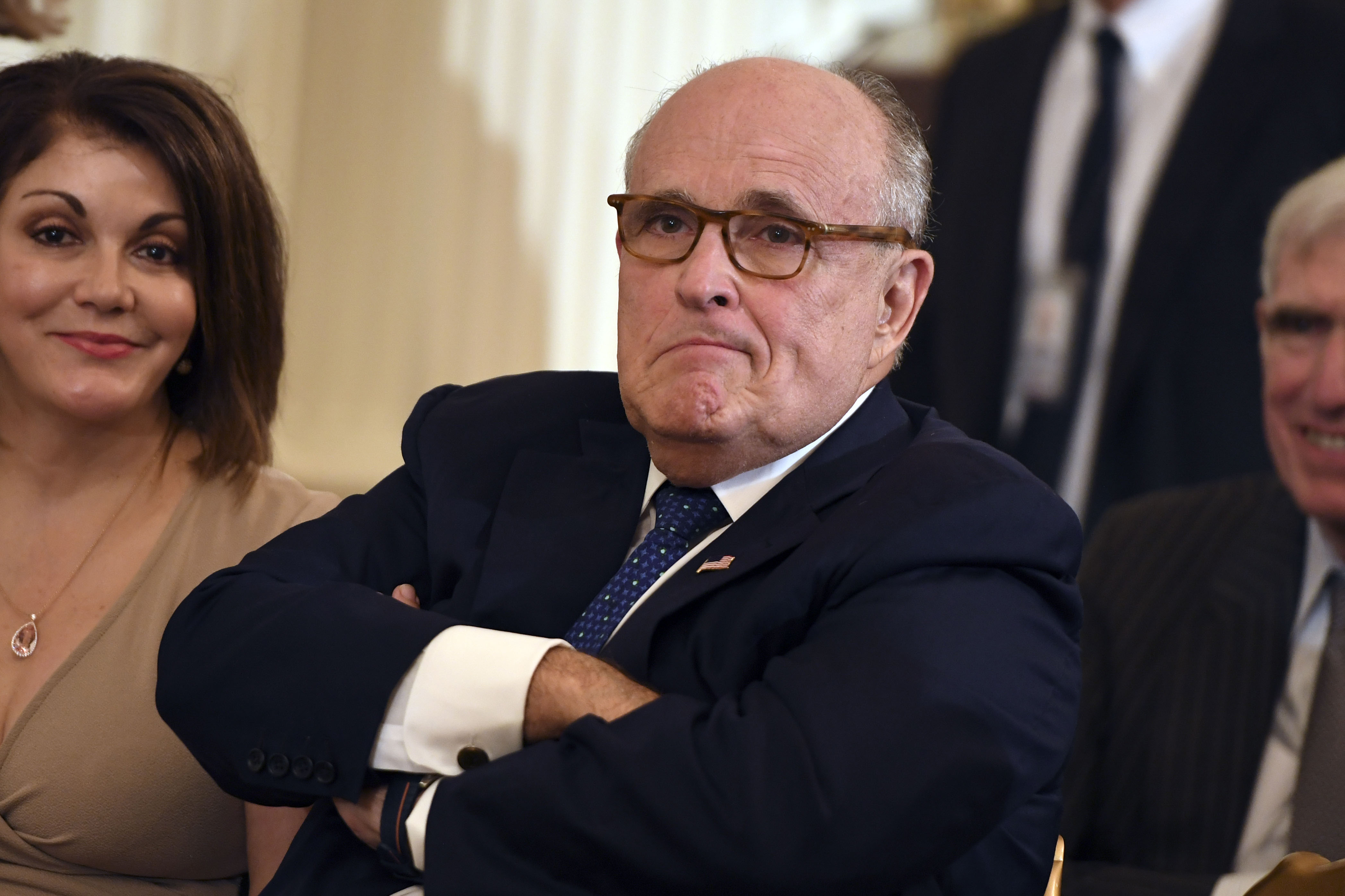 Rudy Giuliani looks on before the US president announces his Supreme Court nominee in the East Room of the White House on July 9, 2018 in Washington, DC. (SAUL LOEB/AFP via Getty Images)