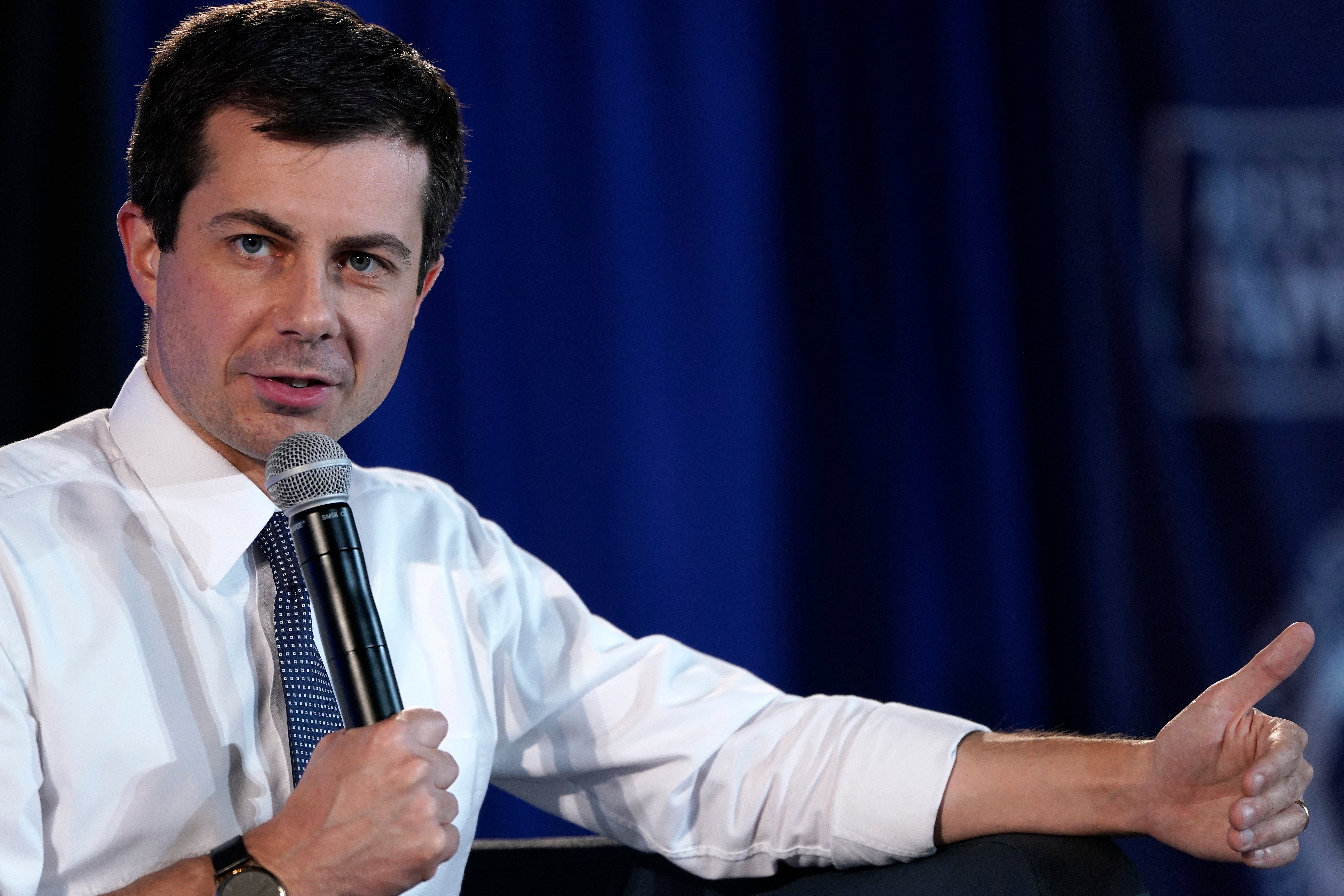 WATERLOO, IOWA - DECEMBER 06: Democratic presidential candidate South Bend, Indiana Mayor Pete Buttigieg answers questions at the U.S. Conference of Mayors Iowa Starting Line forum December 6, 2019 in Waterloo, Iowa. Buttigieg is currently under pressure to release details of his work for the consulting firm McKinsey & Company. (Photo by Win McNamee/Getty Images)