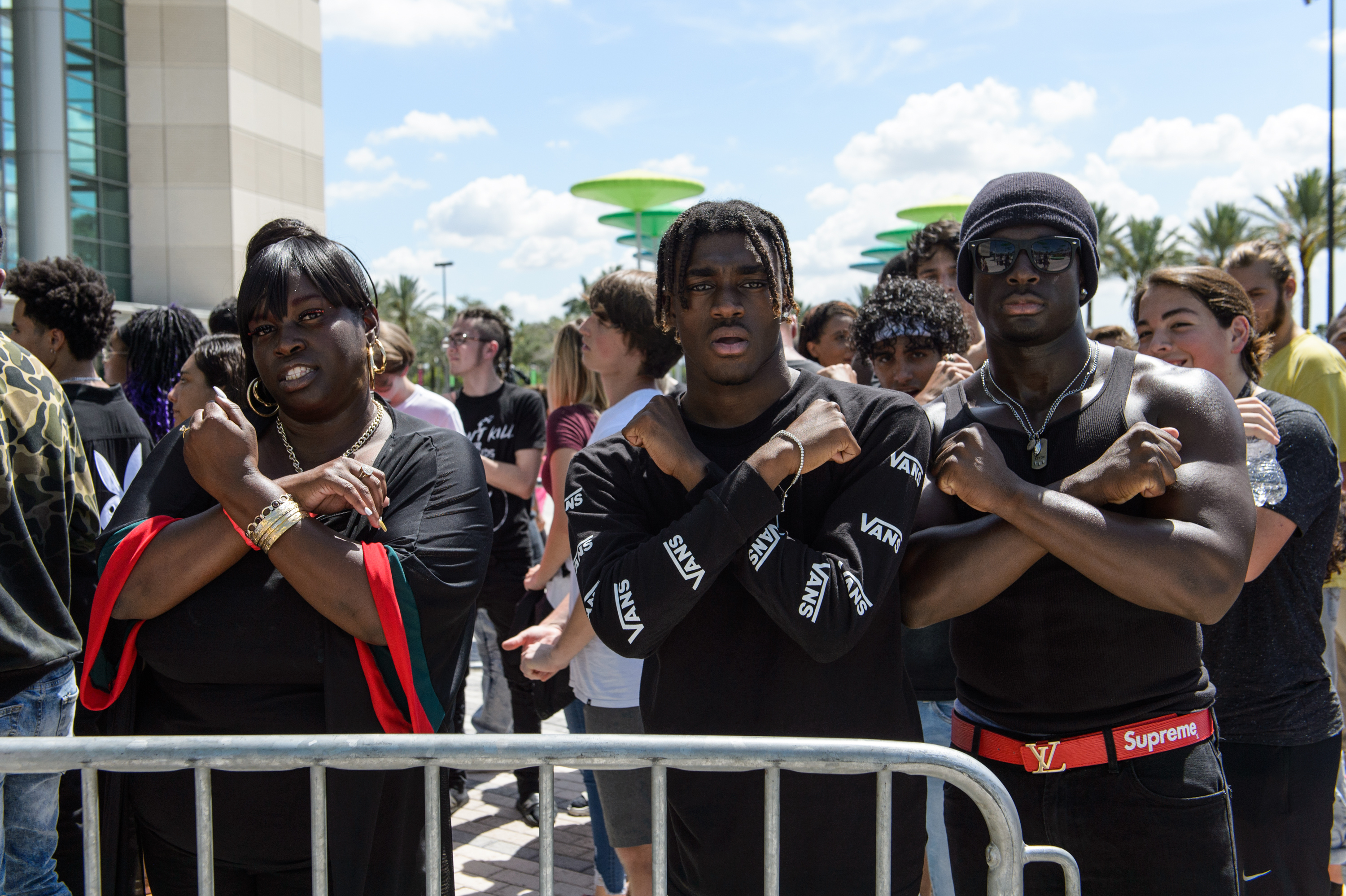 JUNE 27: Fans gather outside the XXXTentacion Funeral & Fan Memorial at BB&T Center on June 27, 2018 in Sunrise, Florida. (Photo by Jason Koerner/Getty Images)