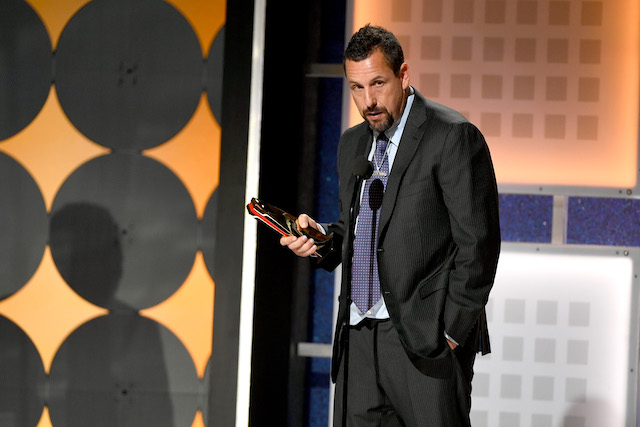 Adam Sandler accepts Best Actor for 'Uncut Gems' onstage during AARP The Magazine's 19th Annual Movies For Grownups Awards at Beverly Wilshire, A Four Seasons Hotel on January 11, 2020 in Beverly Hills, California. (Photo by Kevin Winter/Getty Images)
