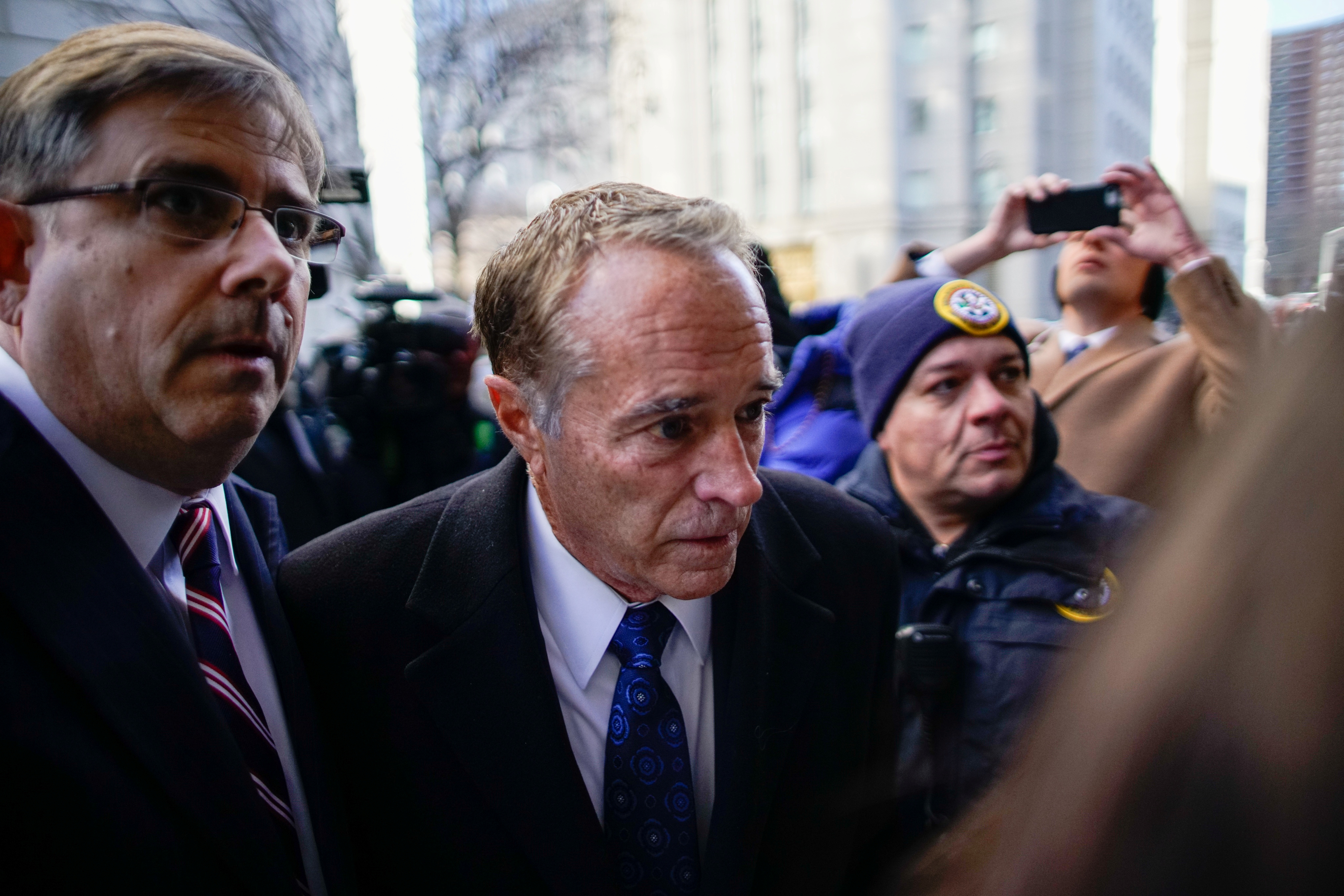 Chris Collins, former U.S. Representative for New York's 27th congressional district arrives to New York Federal Court for his sentence in the Manhattan borough of New York City, New York, U.S., January 17, 2020. REUTERS/Eduardo Munoz 