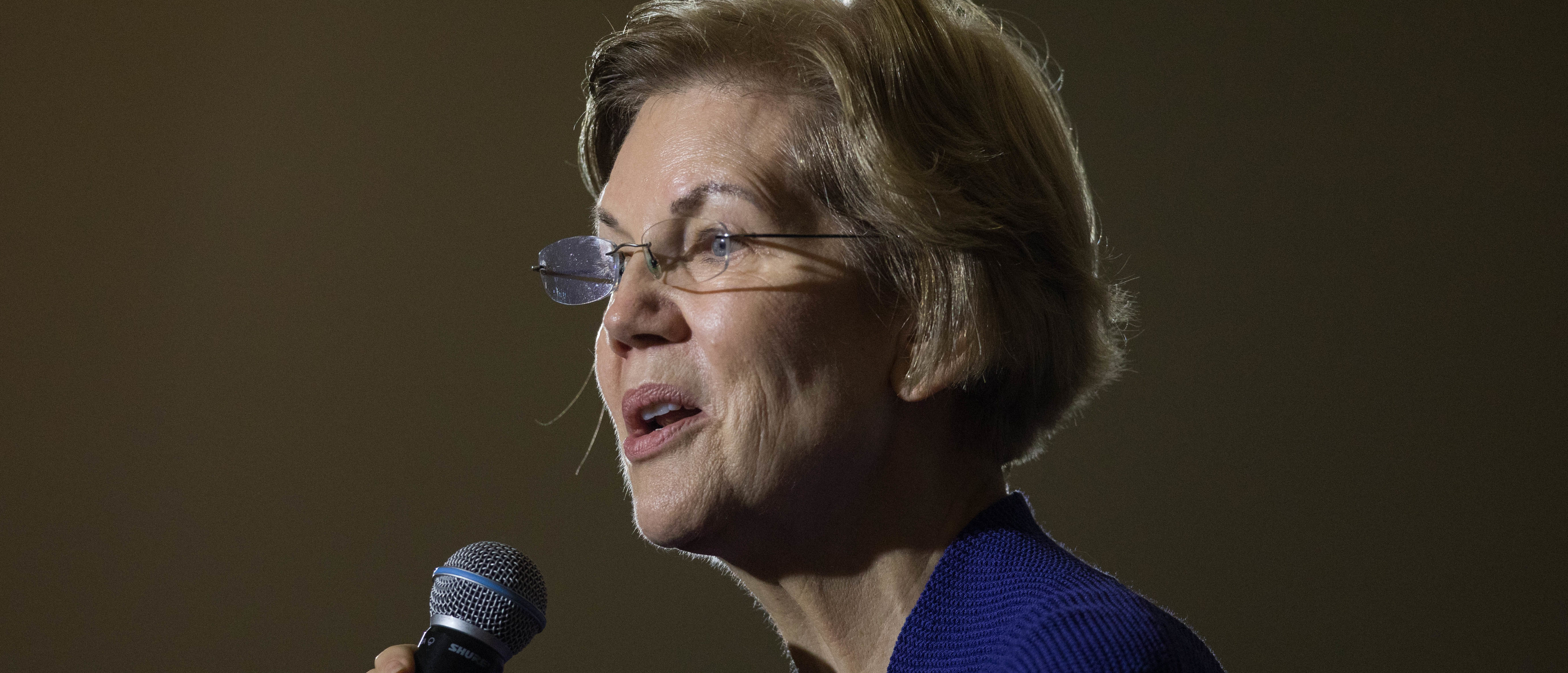 CONCORD, NH - JANUARY 02: Democratic presidential candidate Sen. Elizabeth Warren (D-MA) speaks on stage during her first campaign event of 2020 on January 2, 2020 in Concord, New Hampshire. The Iowa caucuses, the first nominating contest in the Democratic presidential primary season, will take place on February 3. (Photo by Scott Eisen/Getty Images)