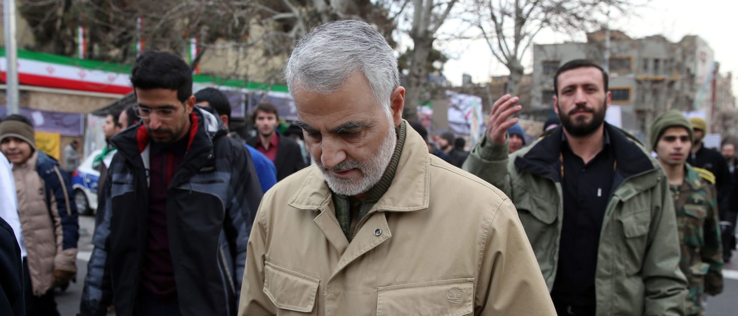 The commander of the Iranian Revolutionary Guard's Quds Force, General Qassem Soleimani, attends celebrations marking the 37th anniversary of the Islamic revolution on February 11, 2016 in Tehran. (STR/AFP via Getty Images)
