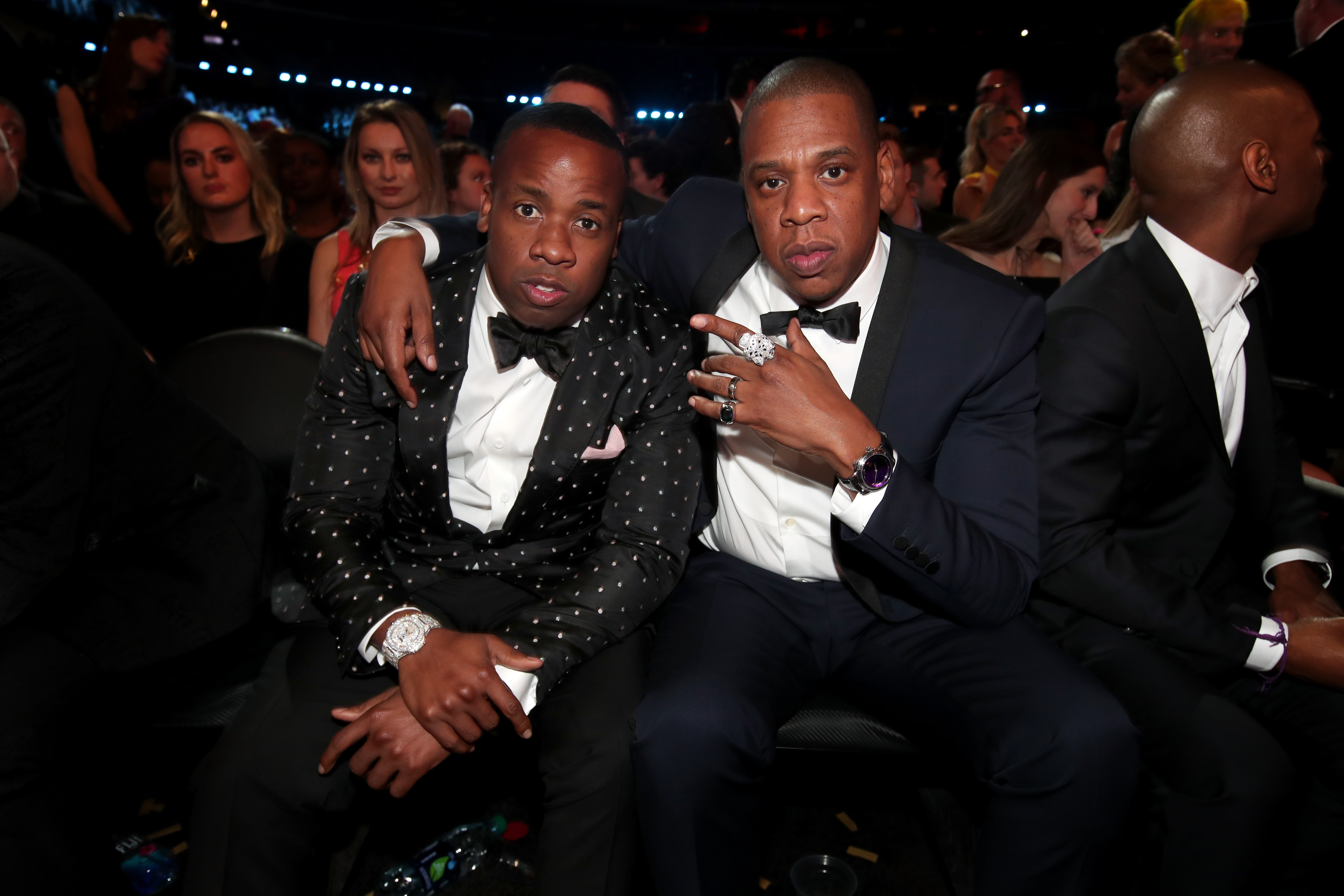 Hip Hop Artists Yo Gotti and Jay-Z during The 59th GRAMMY Awards at STAPLES Center on February 12, 2017 in Los Angeles, California. (Photo by Christopher Polk/Getty Images for NARAS)