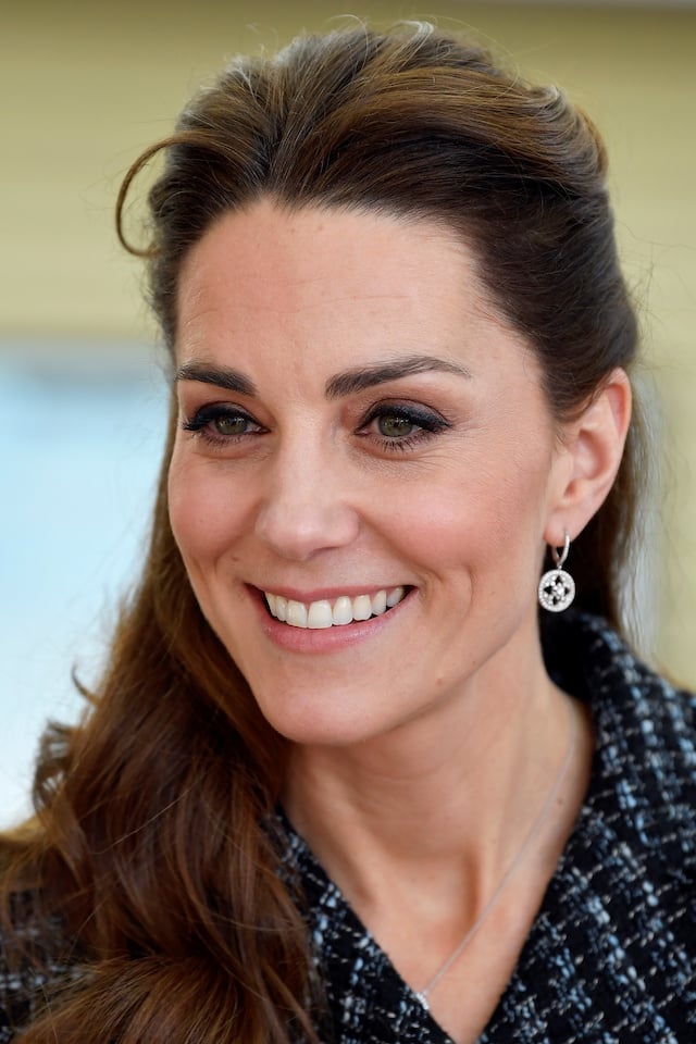 Kate Middleton Wows In Gorgeous Blue Coat And Pants Combo During ...
