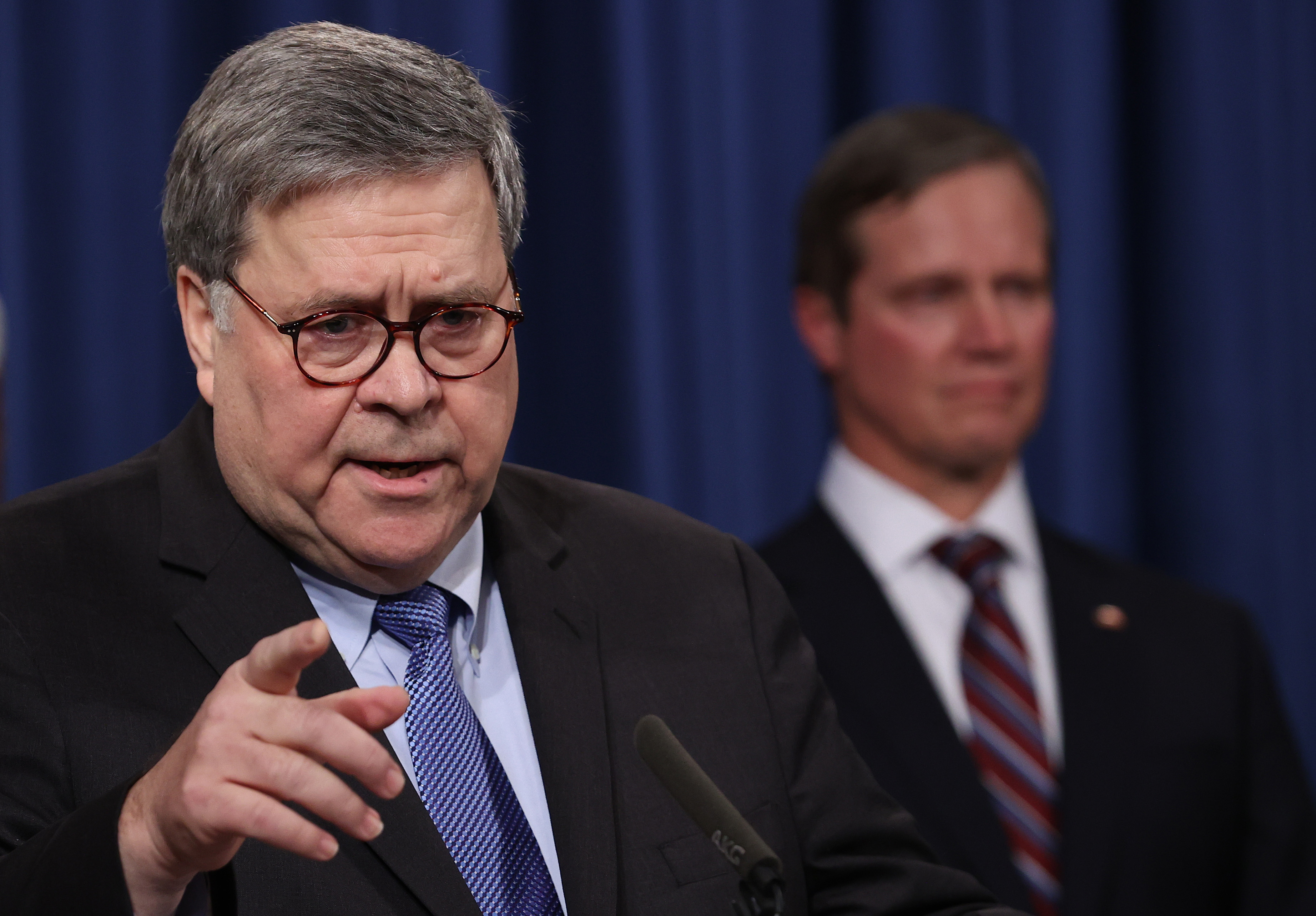 Attorney General William Barr speaks during a press conference on January 13, 2020. (Win McNamee/Getty Images)