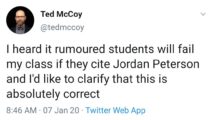 Revolting Professor Says Students Who Cite Jordan Peterson Will Fail His Class Mccoy-210x120