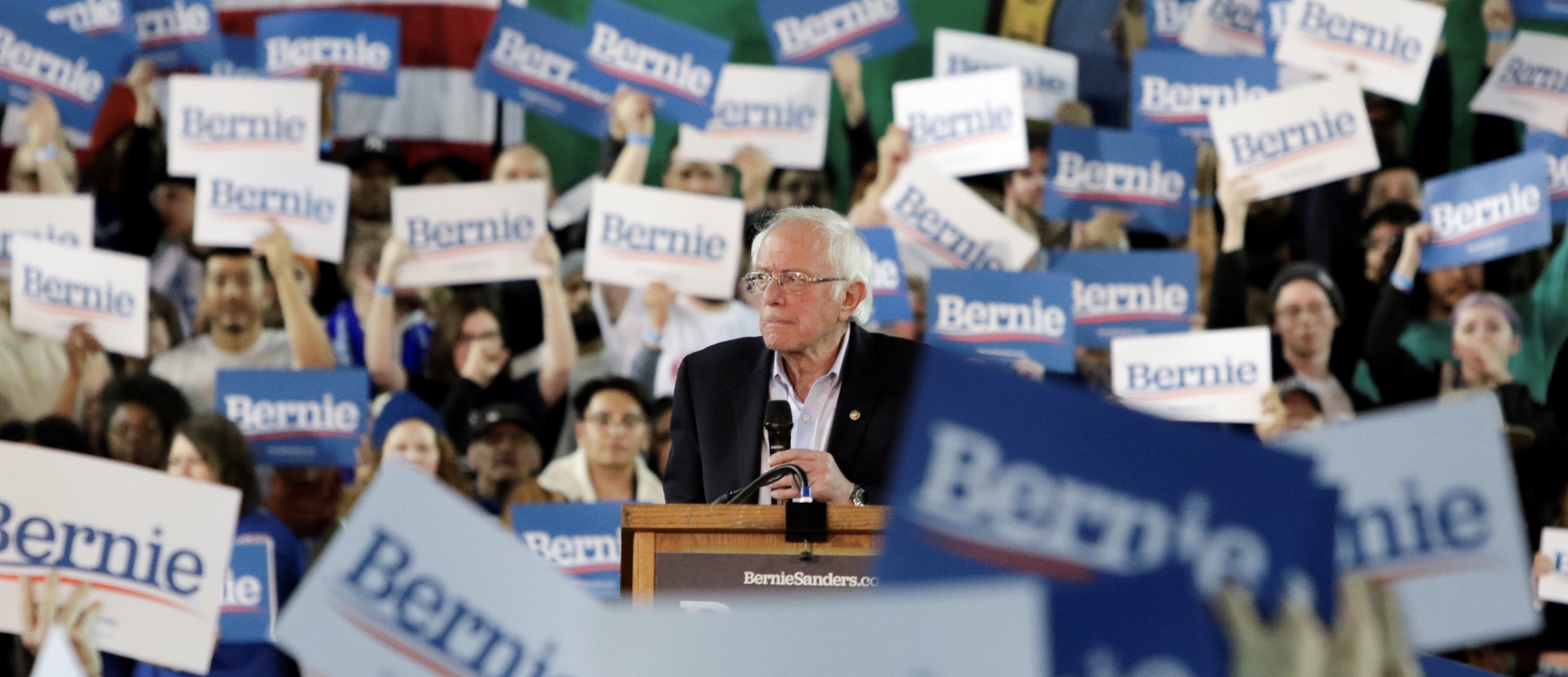 U.S. Democratic 2020 presidential candidate Senator Bernie Sanders speaks at a campaign rally in the Tacoma Dome in Tacoma, Washington, U.S. Feb. 17, 2020. REUTERS/Jason Redmond