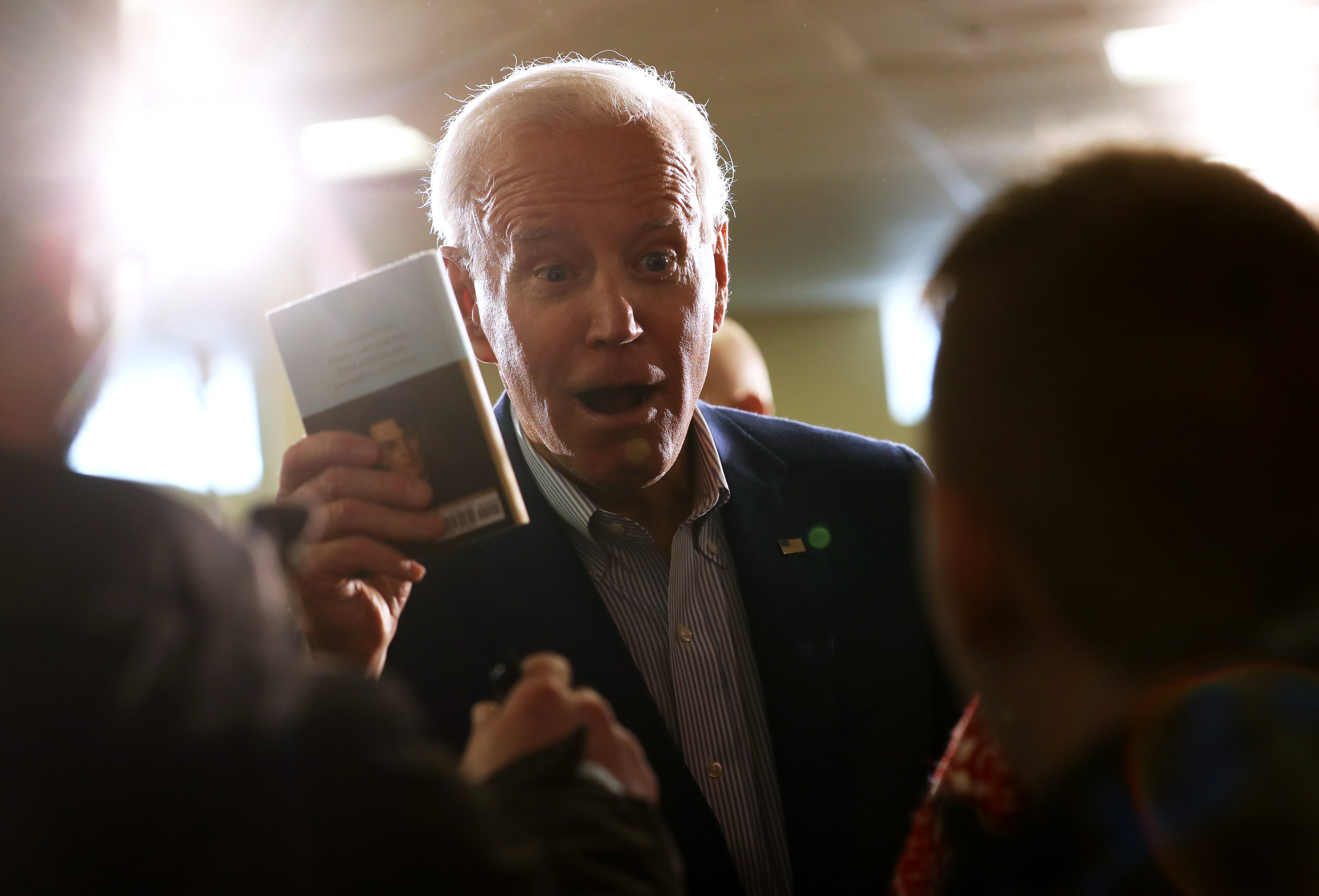 GILFORD, NEW HAMPSHIRE - FEBRUARY 10: Democratic presidential candidate former Vice President Joe Biden greets voters during a campaign event on February 10, 2020 in Gilford, New Hampshire. With one day to go until the New Hampshire primary, Joe Biden is making one last push through the state. (Photo by Justin Sullivan/Getty Images)